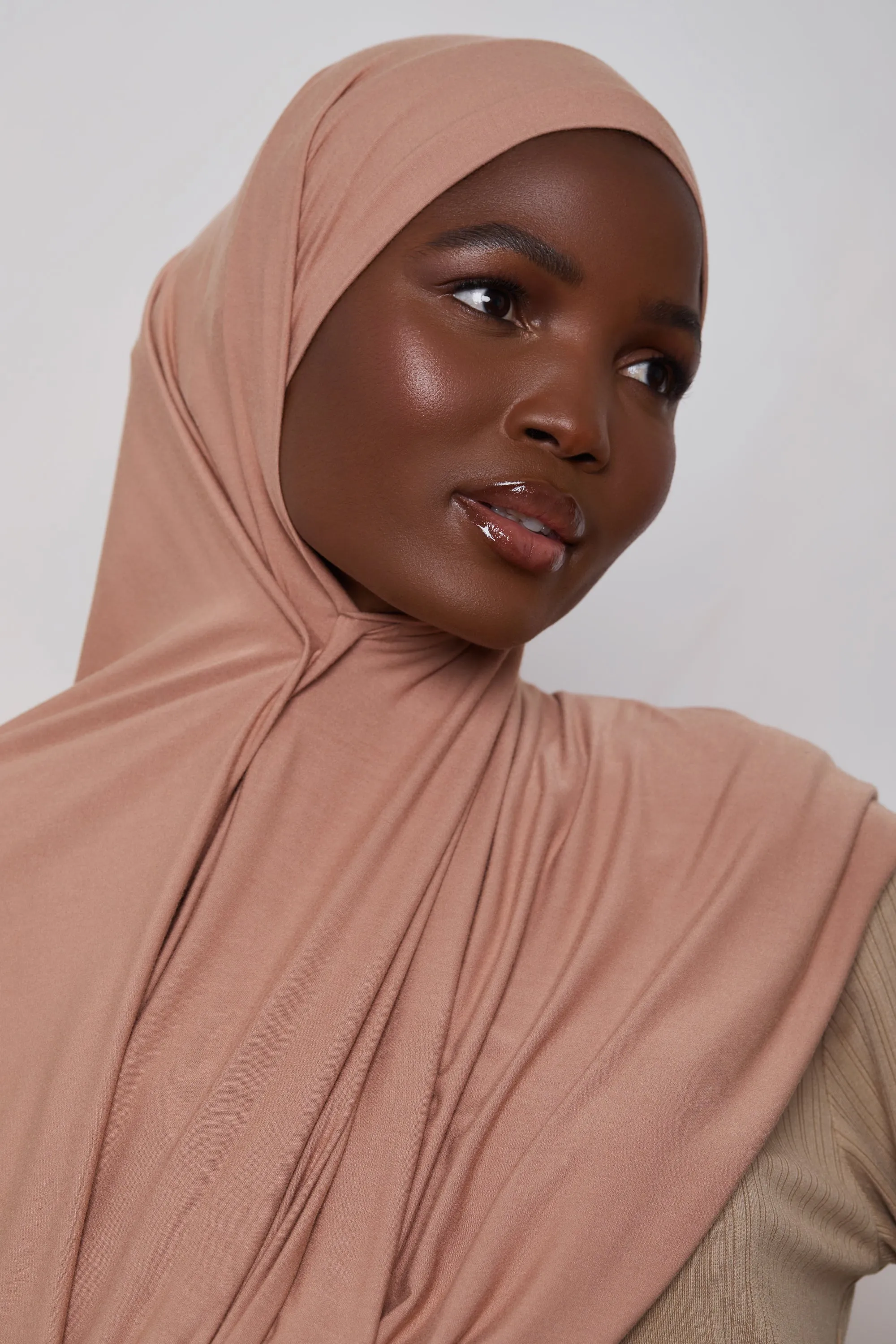 Bamboo Jersey Hijab - Cafe au Lait