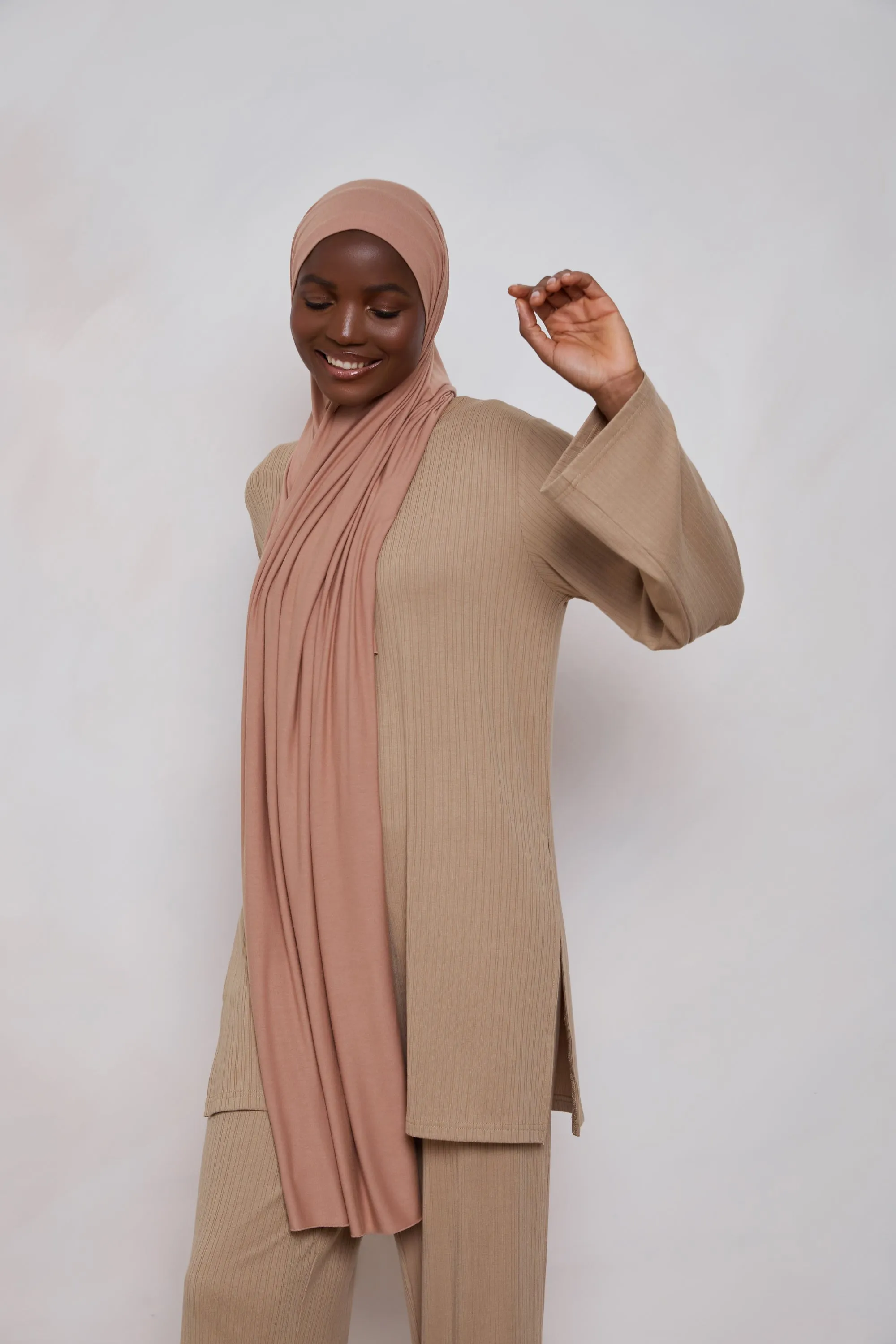 Bamboo Jersey Hijab - Cafe au Lait