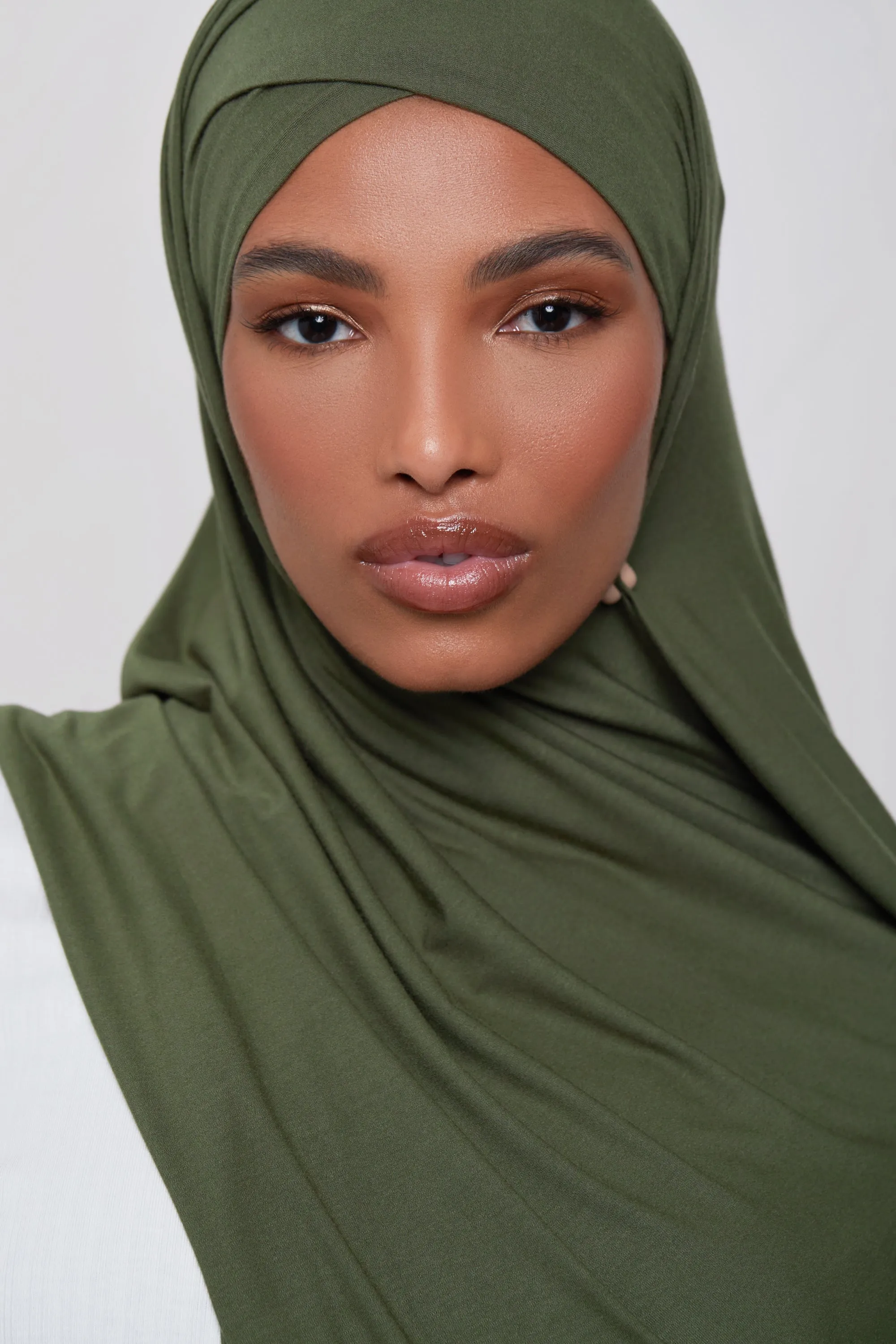 Bamboo Jersey Hijab - Dark Olive