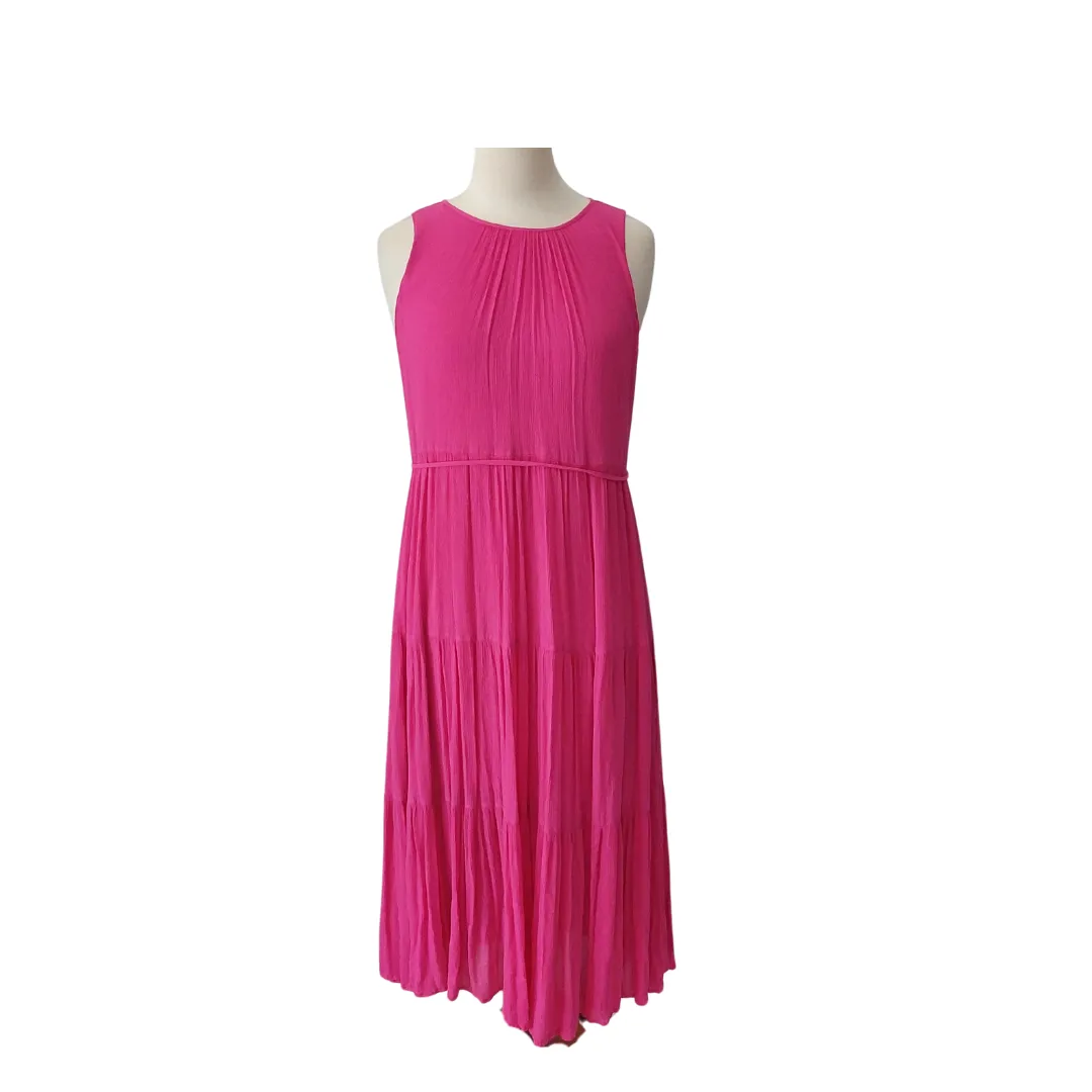 Banana Republic Pink Sleeveless Belted Maxi Summer Dress | Gently Used |