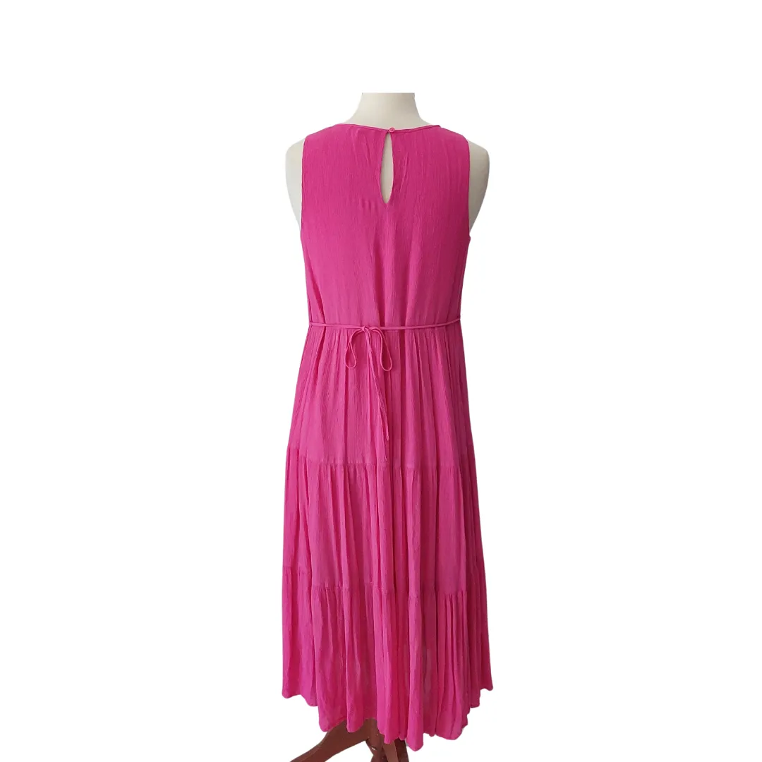 Banana Republic Pink Sleeveless Belted Maxi Summer Dress | Gently Used |