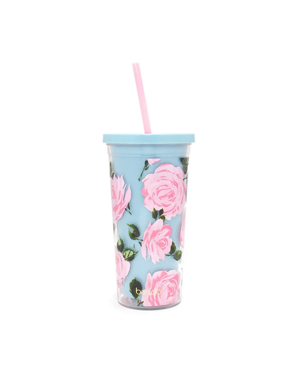 Ban.do - Sip Sip Tumbler with Straw in Rose Parade