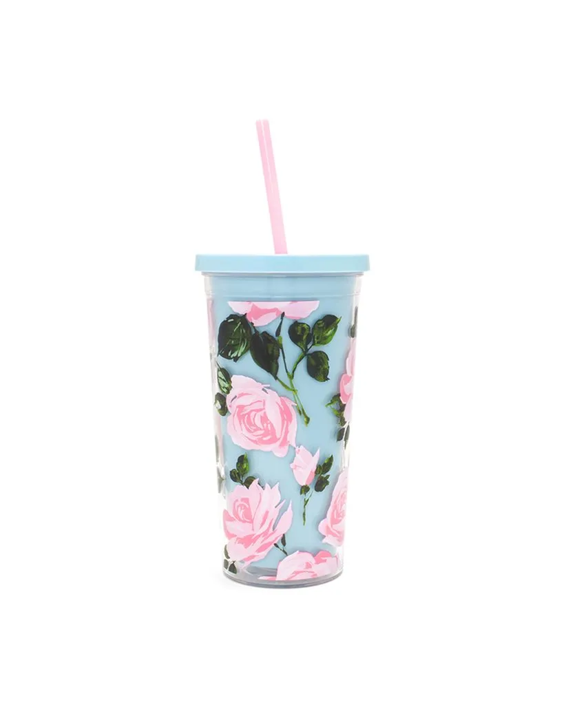 Ban.do - Sip Sip Tumbler with Straw in Rose Parade