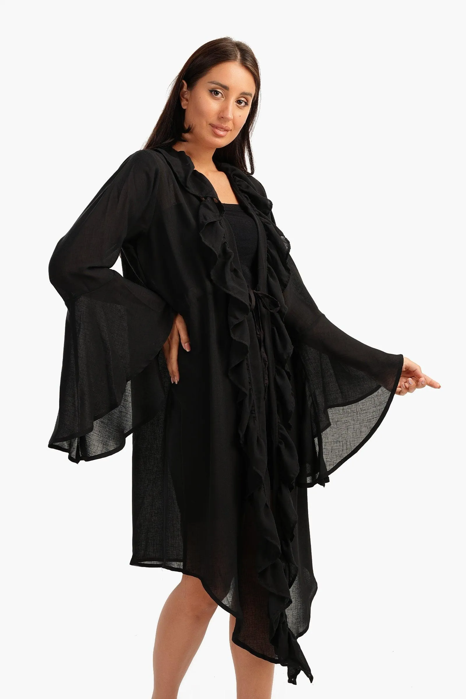 Beach Kimono with Ruffles