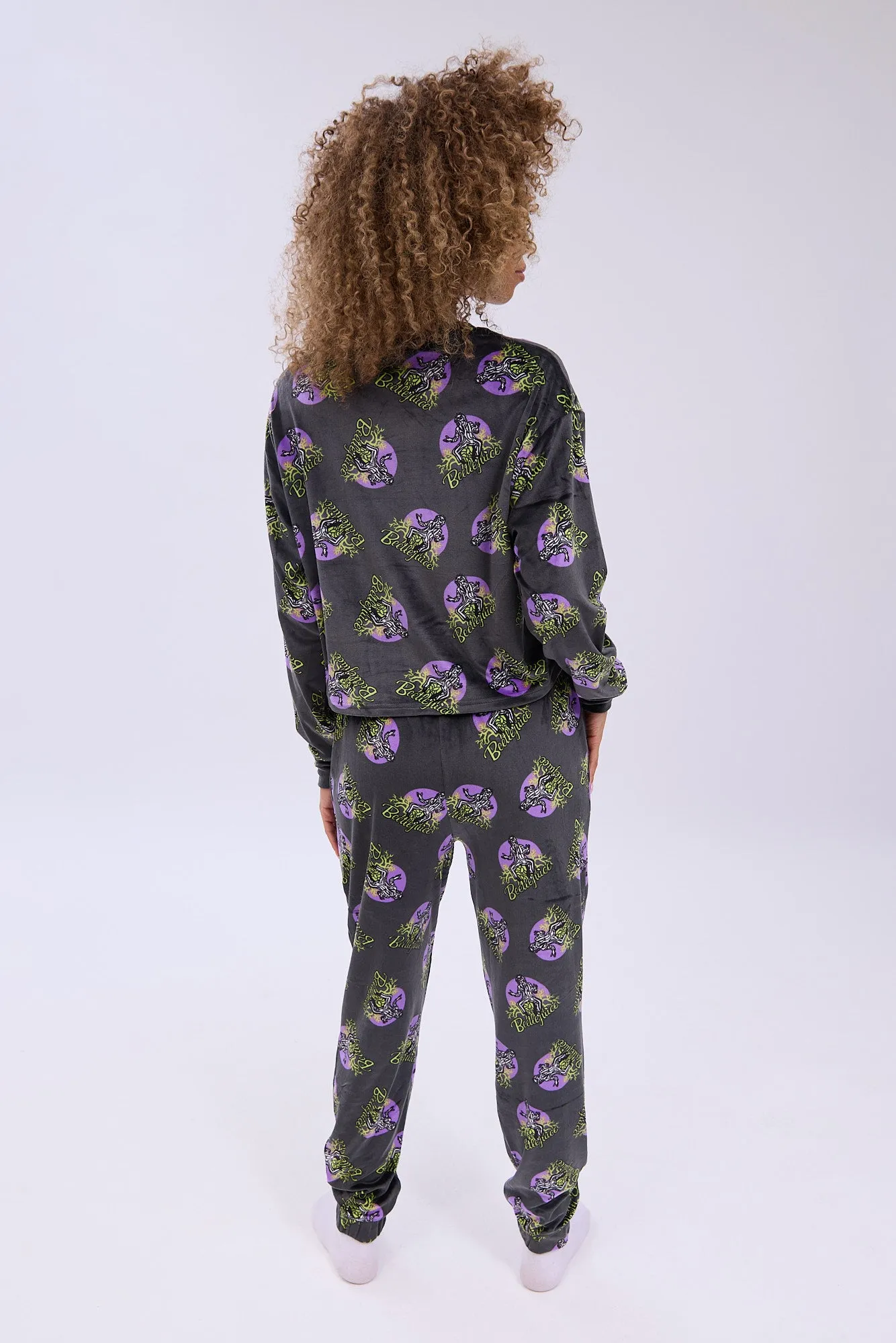 Beetlejuice Printed Velour Pajama Jogger And Tee Set