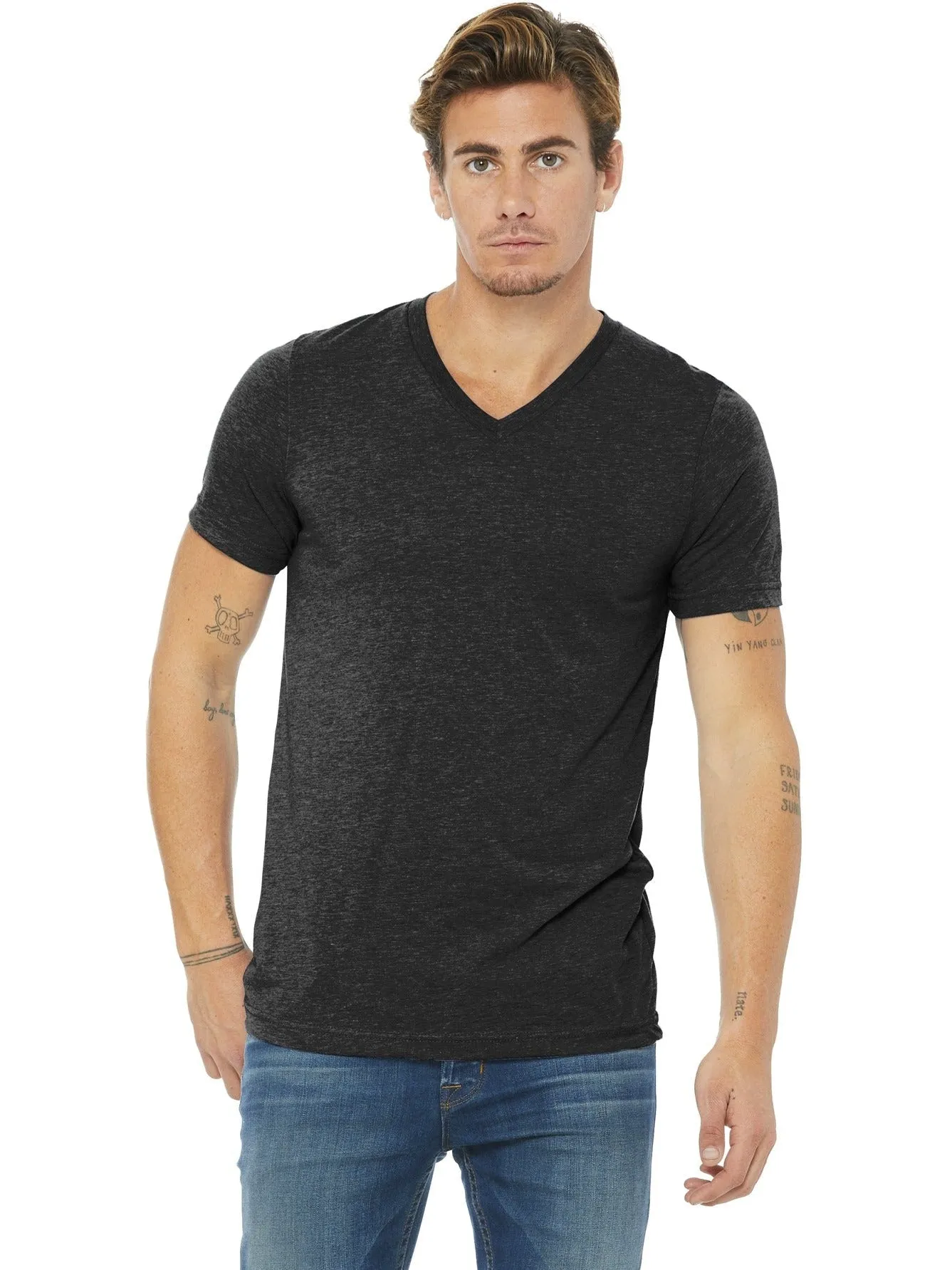 Bella Canvas Unisex Triblend Short Sleeve V-Neck Tee