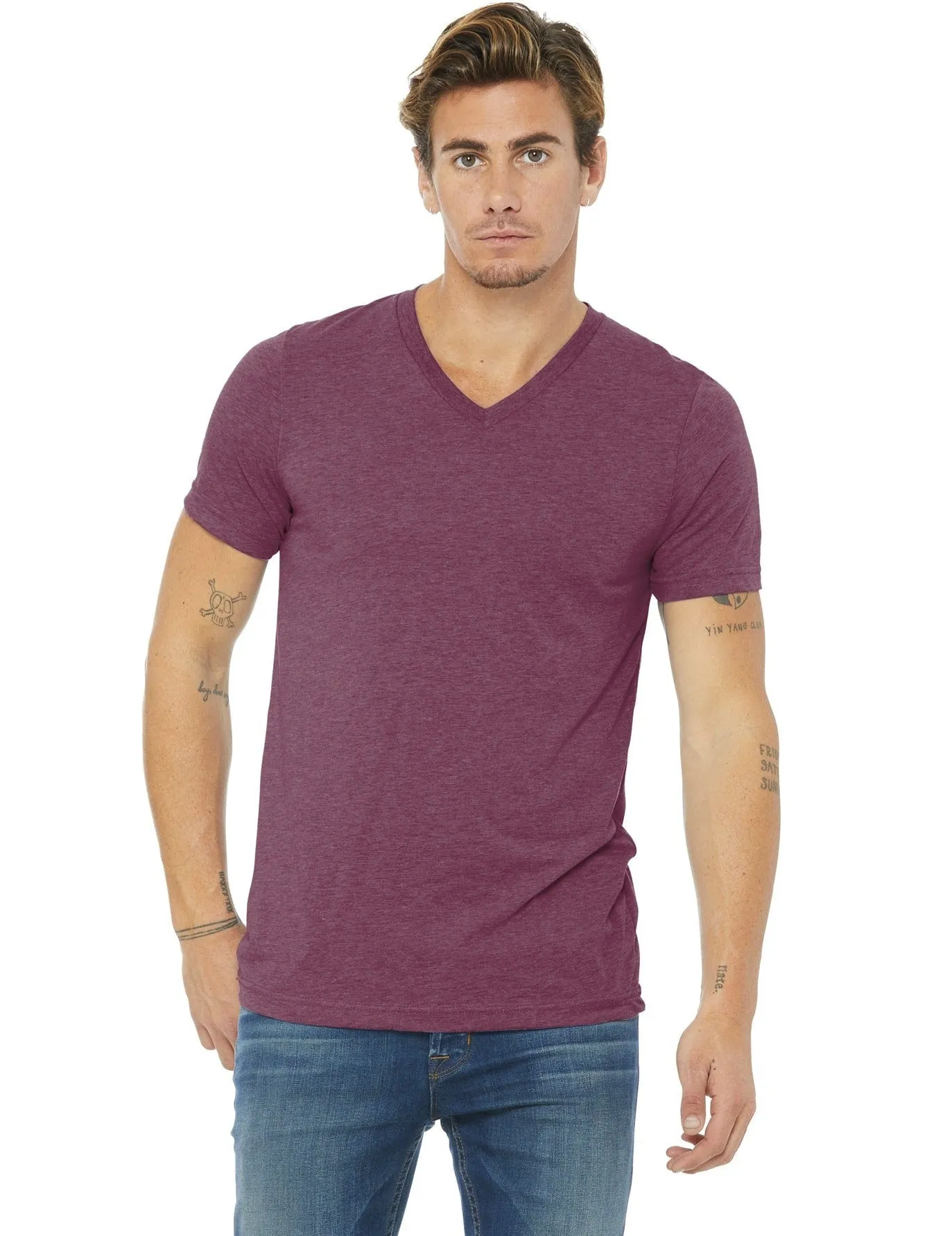 Bella Canvas Unisex Triblend Short Sleeve V-Neck Tee