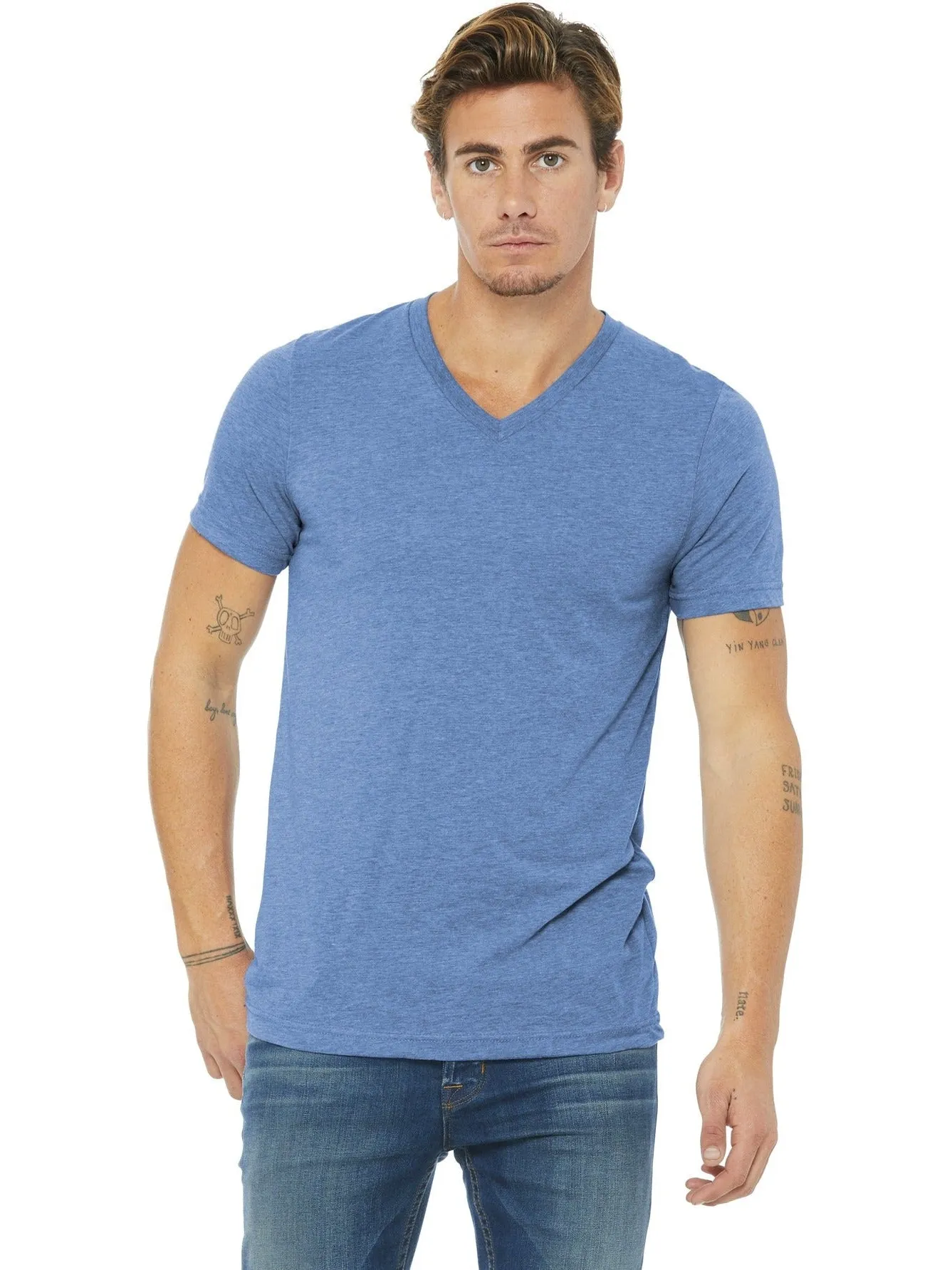 Bella Canvas Unisex Triblend Short Sleeve V-Neck Tee