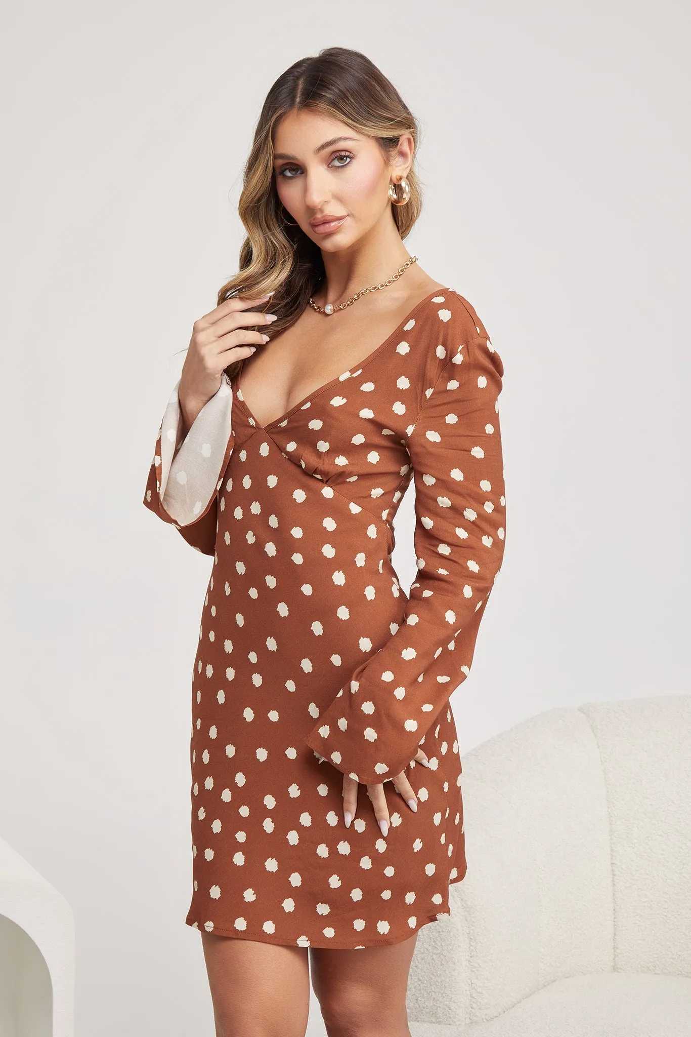 Bellamy Dress - Brown Spot