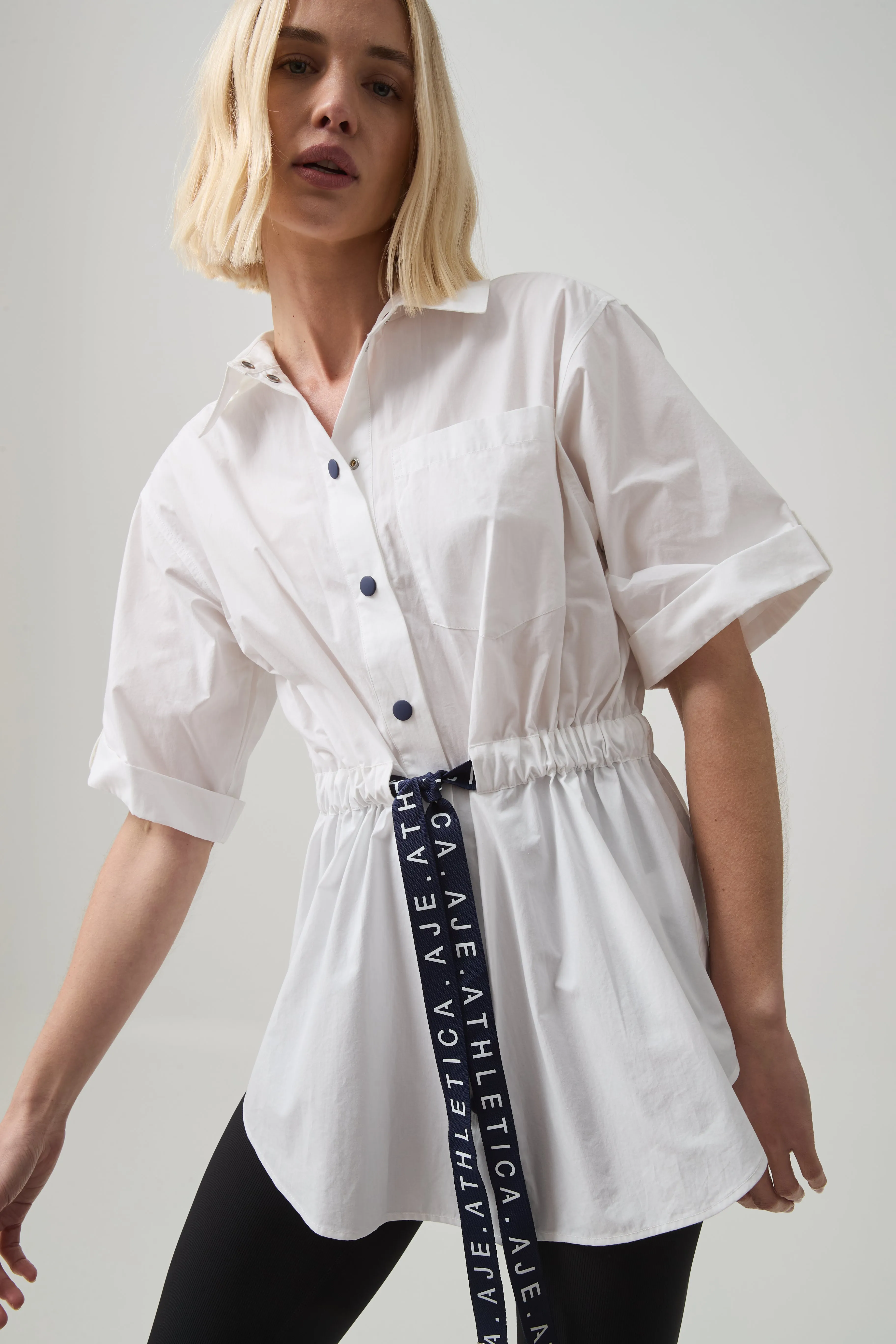 Belted Short Sleeve Shirt 433