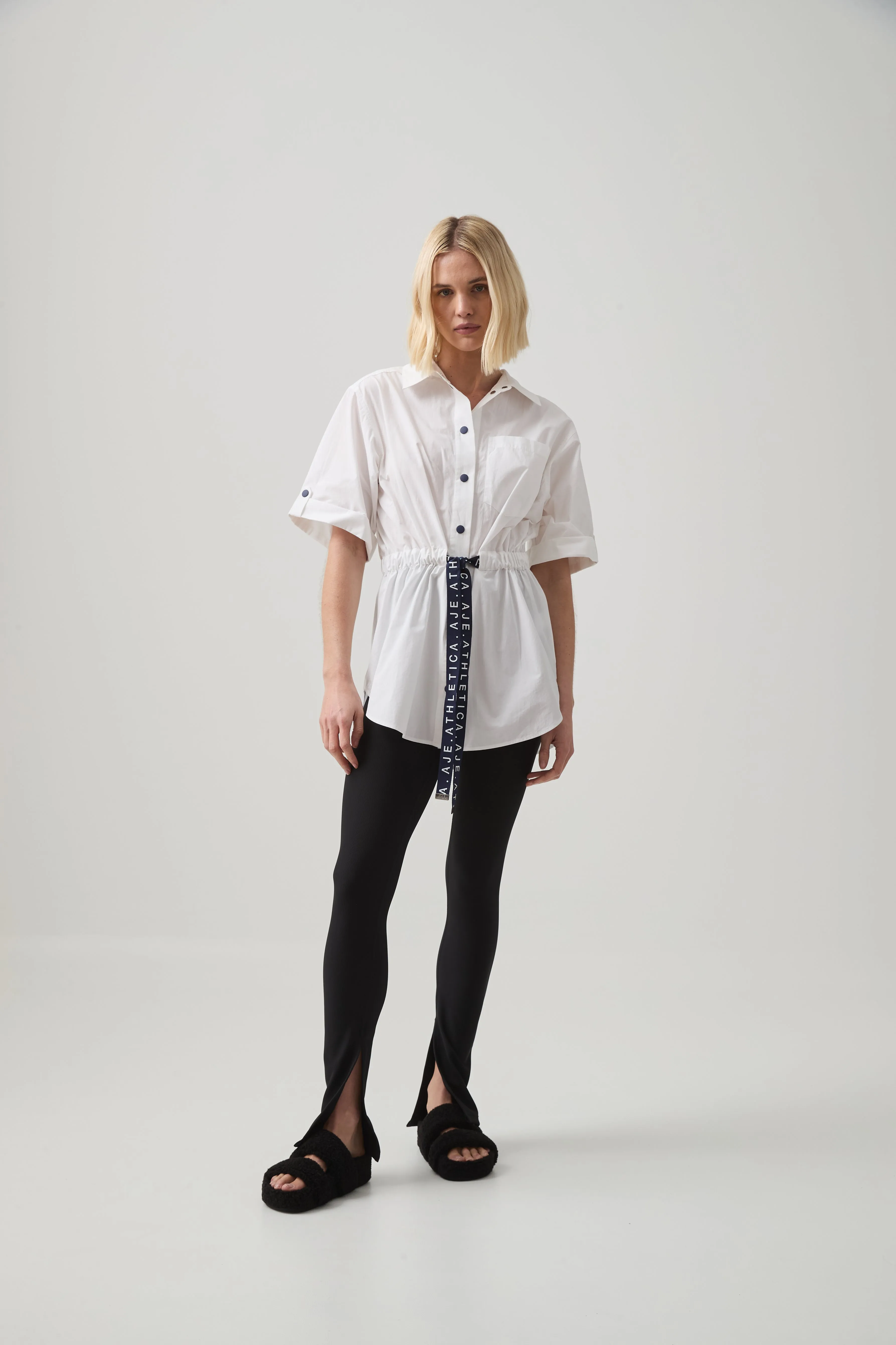 Belted Short Sleeve Shirt 433