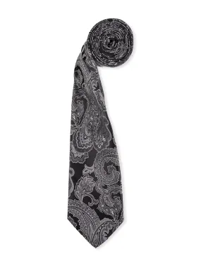 Black Jacquard Paisley Silk Tie