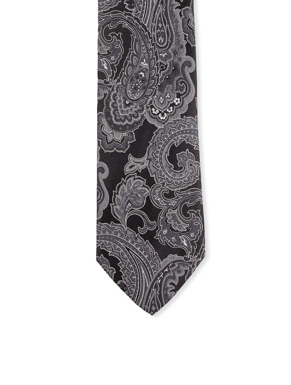 Black Jacquard Paisley Silk Tie