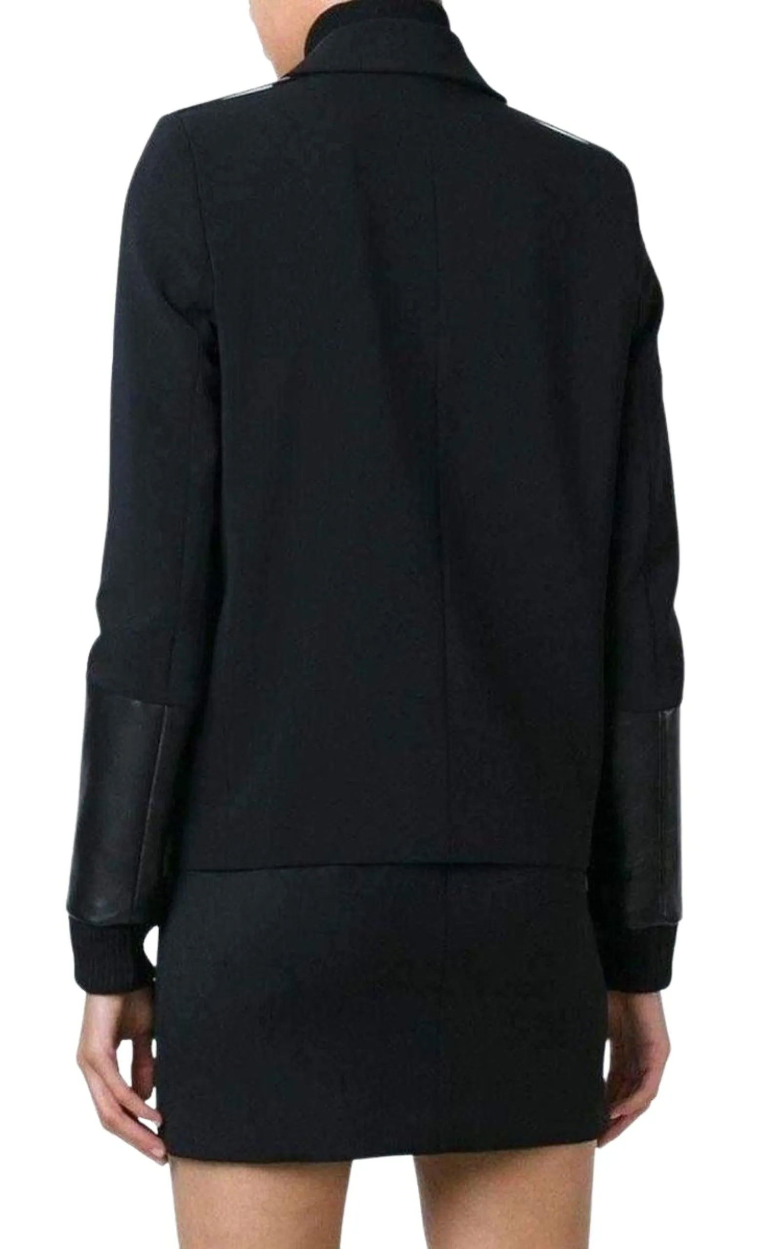 Black Pinned Contrast Sleeve Blazer