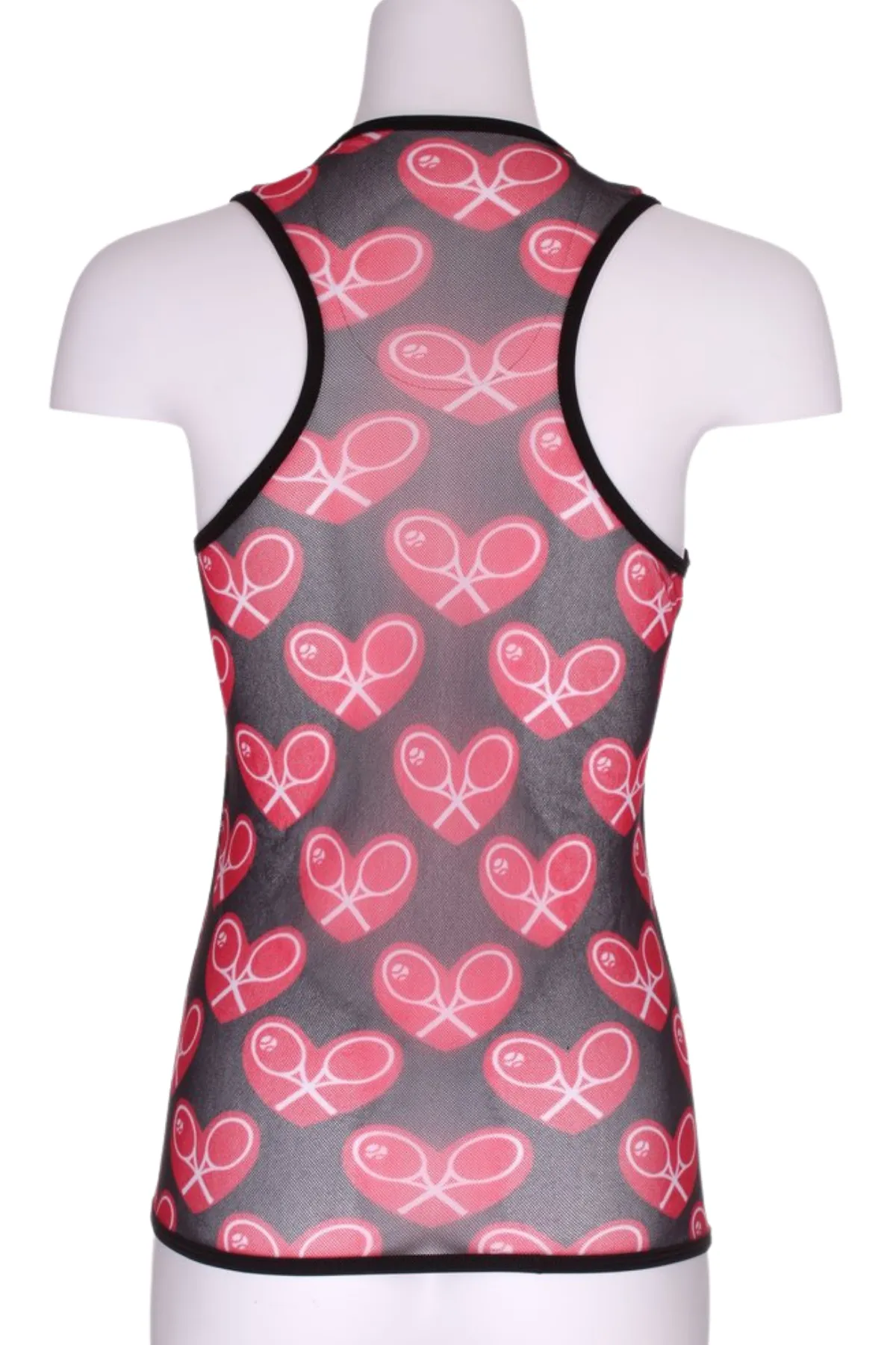 Black Vee Tank with Heart Mesh Back