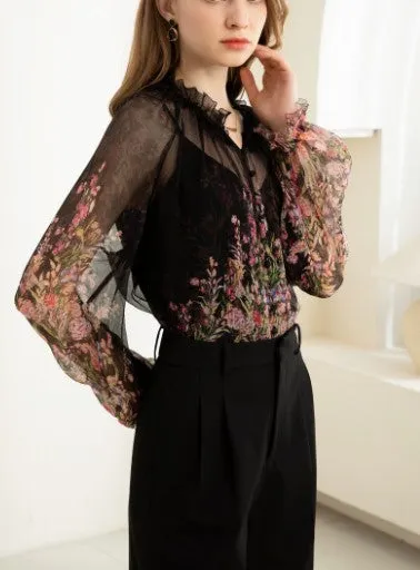 Blk Viola silk blouse