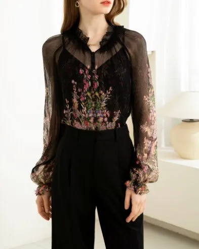 Blk Viola silk blouse