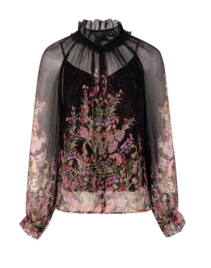 Blk Viola silk blouse