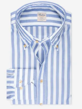 Blue Barstripe Fitted Body Shirt