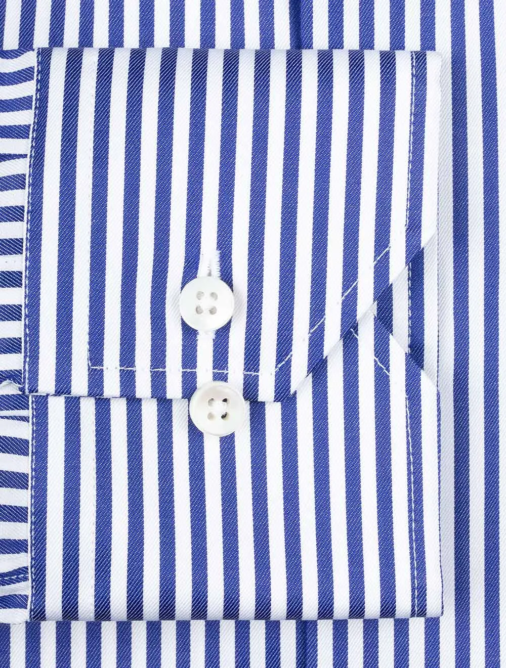 Blue Stripe Cotton Fitted Body Shirt