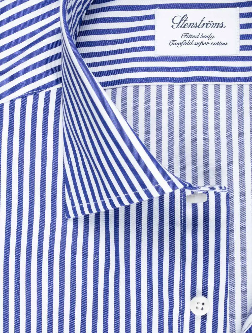 Blue Stripe Cotton Fitted Body Shirt