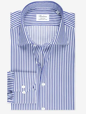 Blue Stripe Cotton Fitted Body Shirt