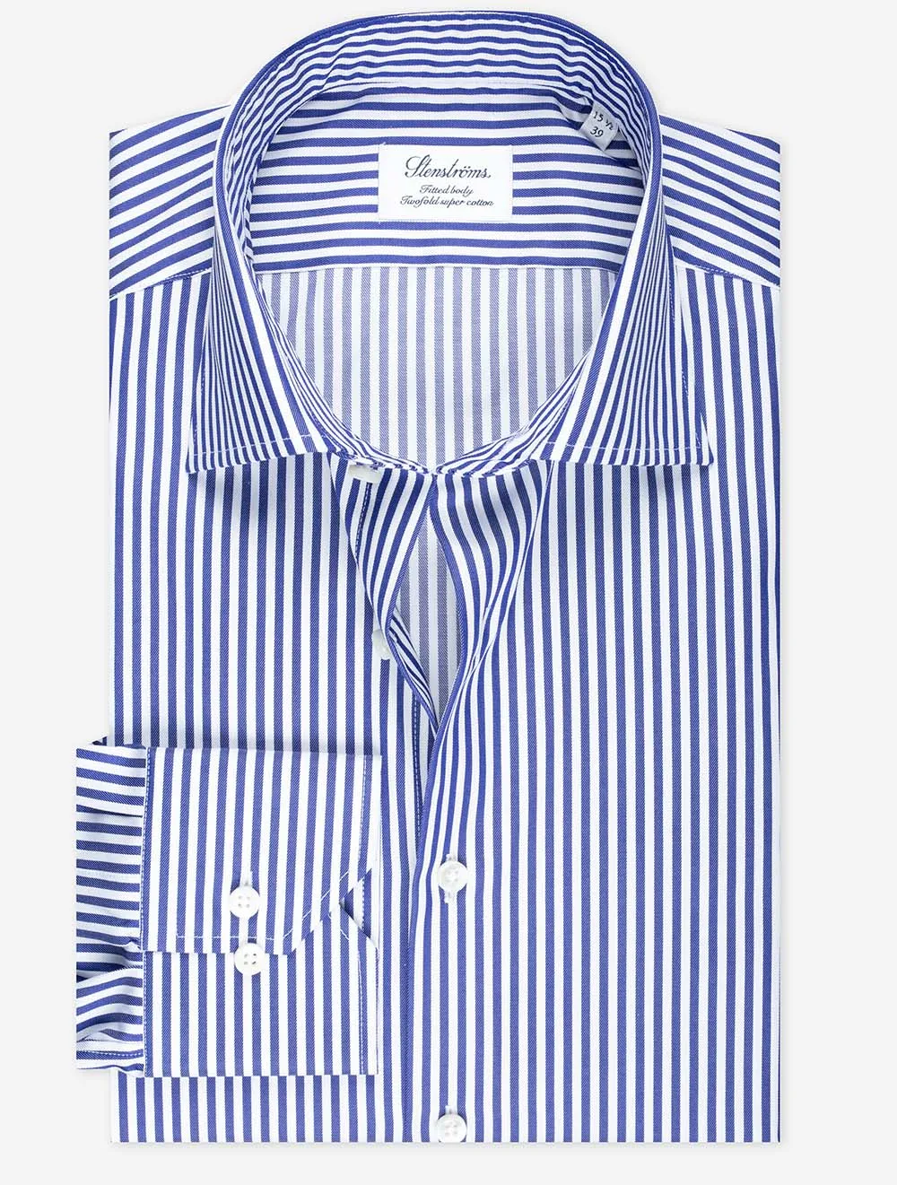 Blue Stripe Cotton Fitted Body Shirt