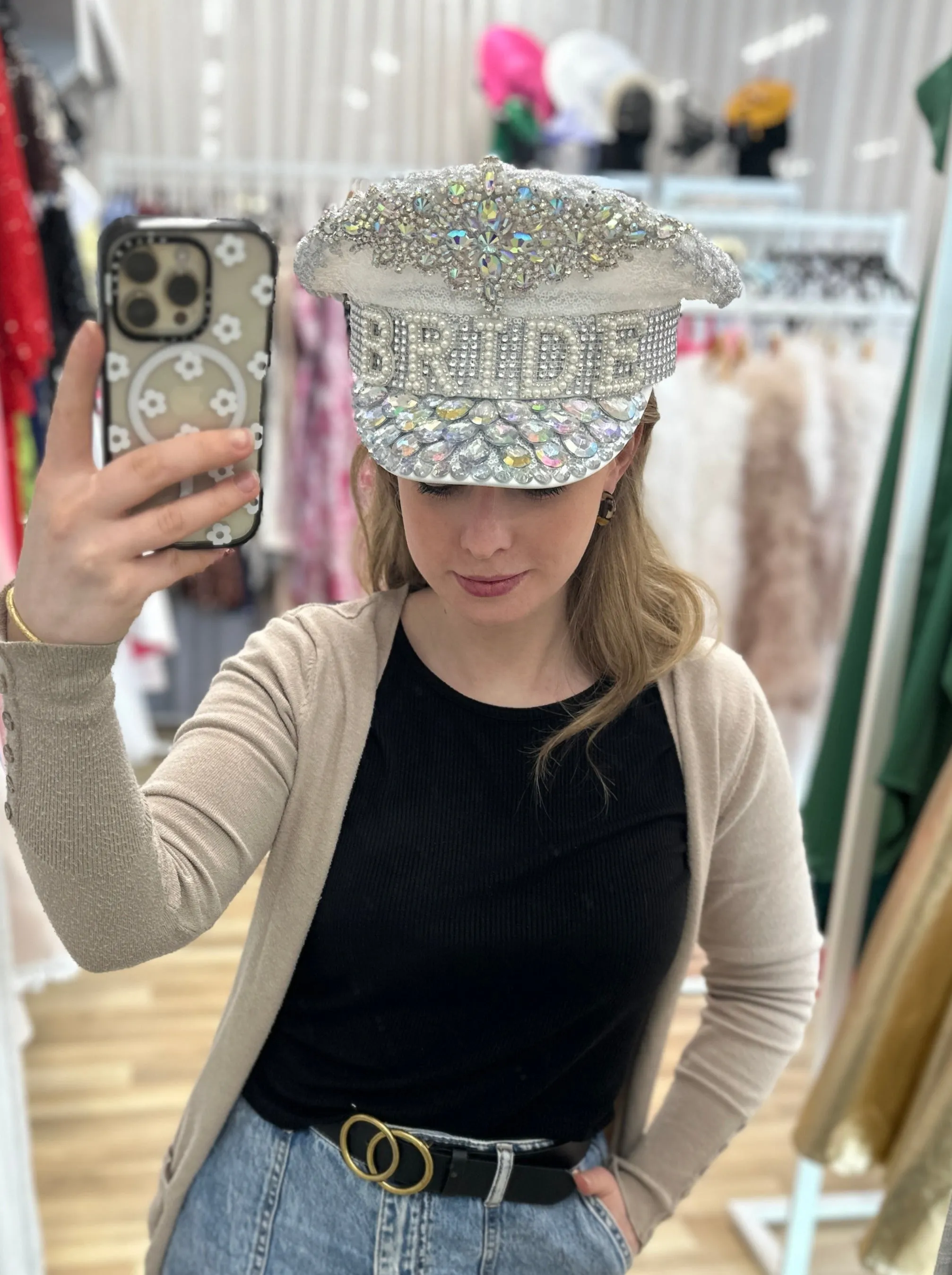 BRIDE Rhinestone Captain Hat