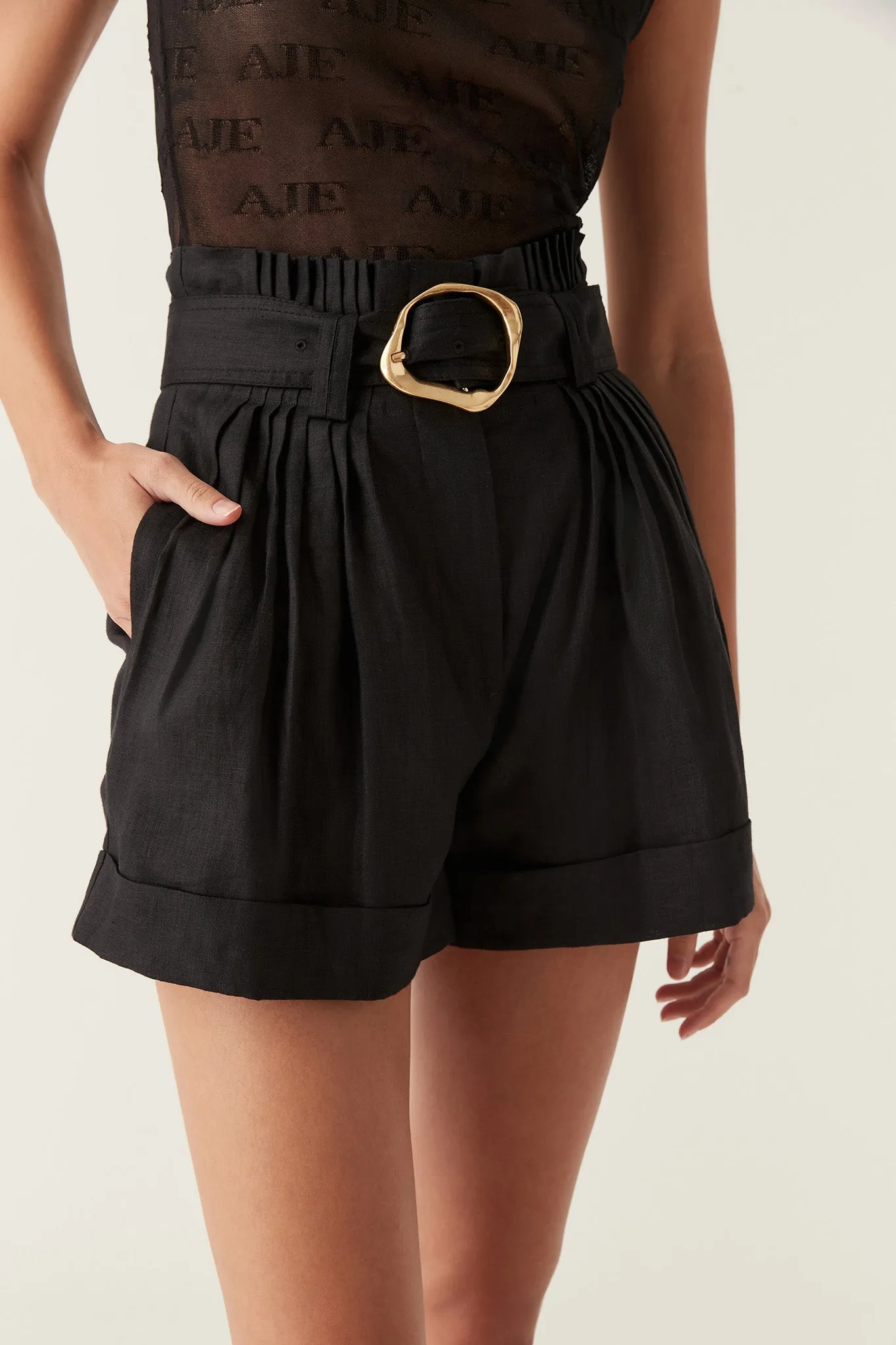 Byblos Belted Linen Short