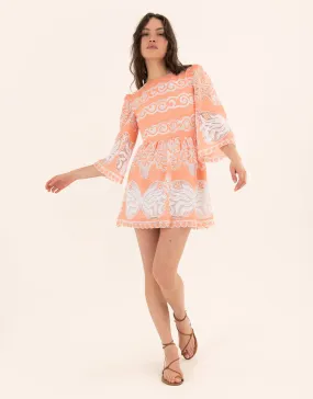 Carly Lace Mini Dress - Sunbath Coral