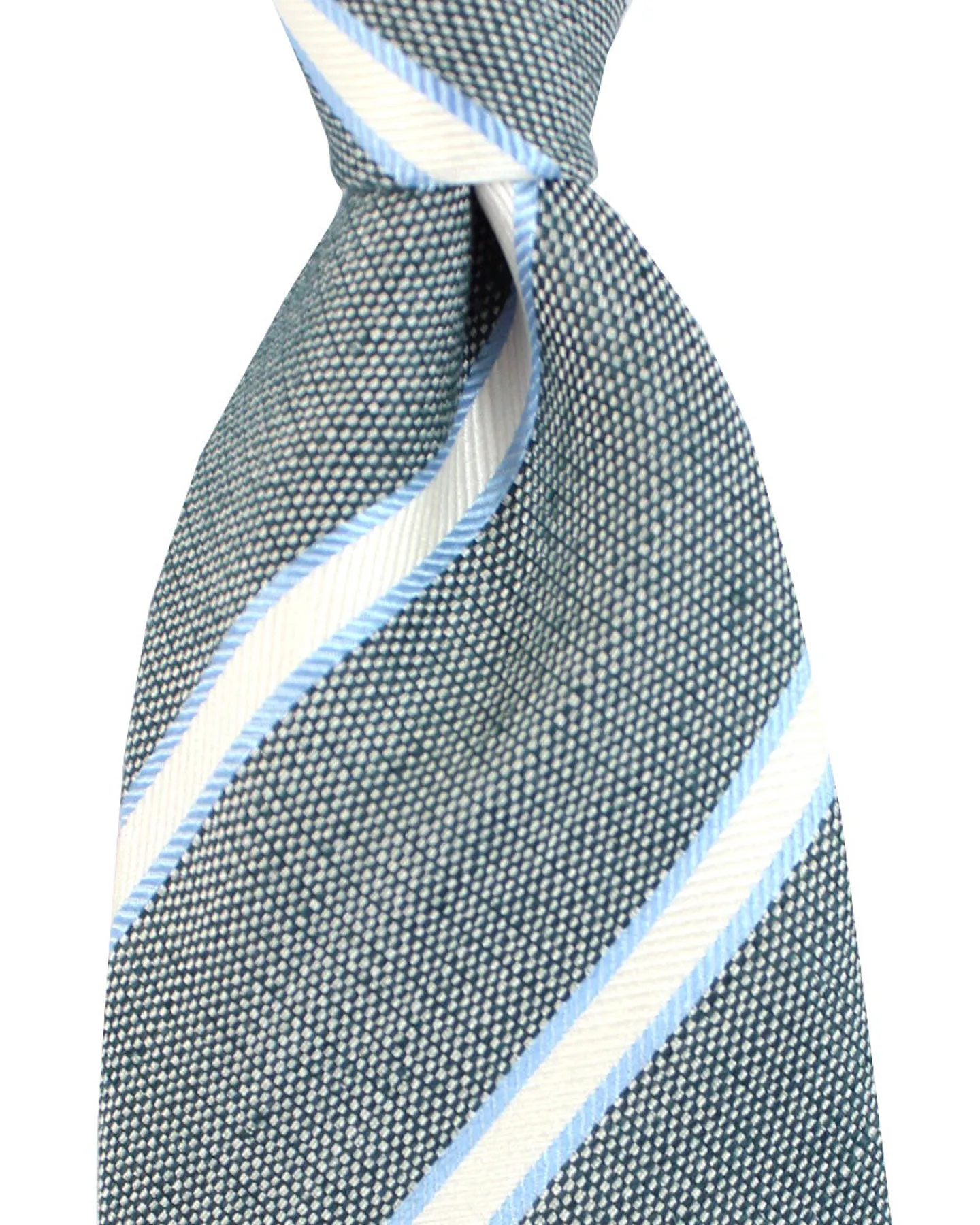 Cesare Attolini Silk Tie Blue Stripes SALE