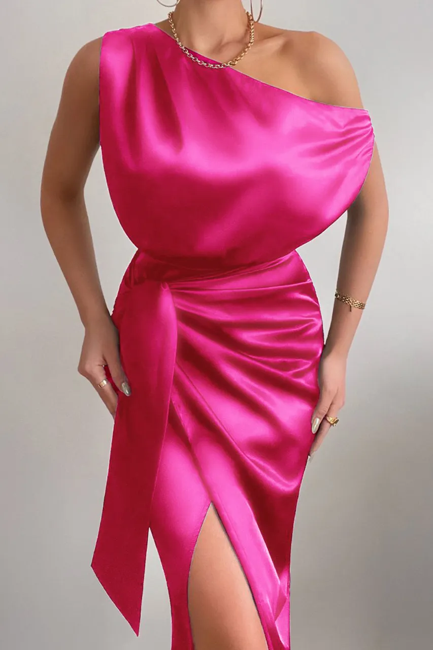 CHARISMA MIDI DRESS - HOT PINK