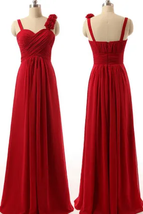 Chiffon Bridesmaid Dress,Long Bridesmaid Dress,Burgundy Bridesmaid Dress,SVD601