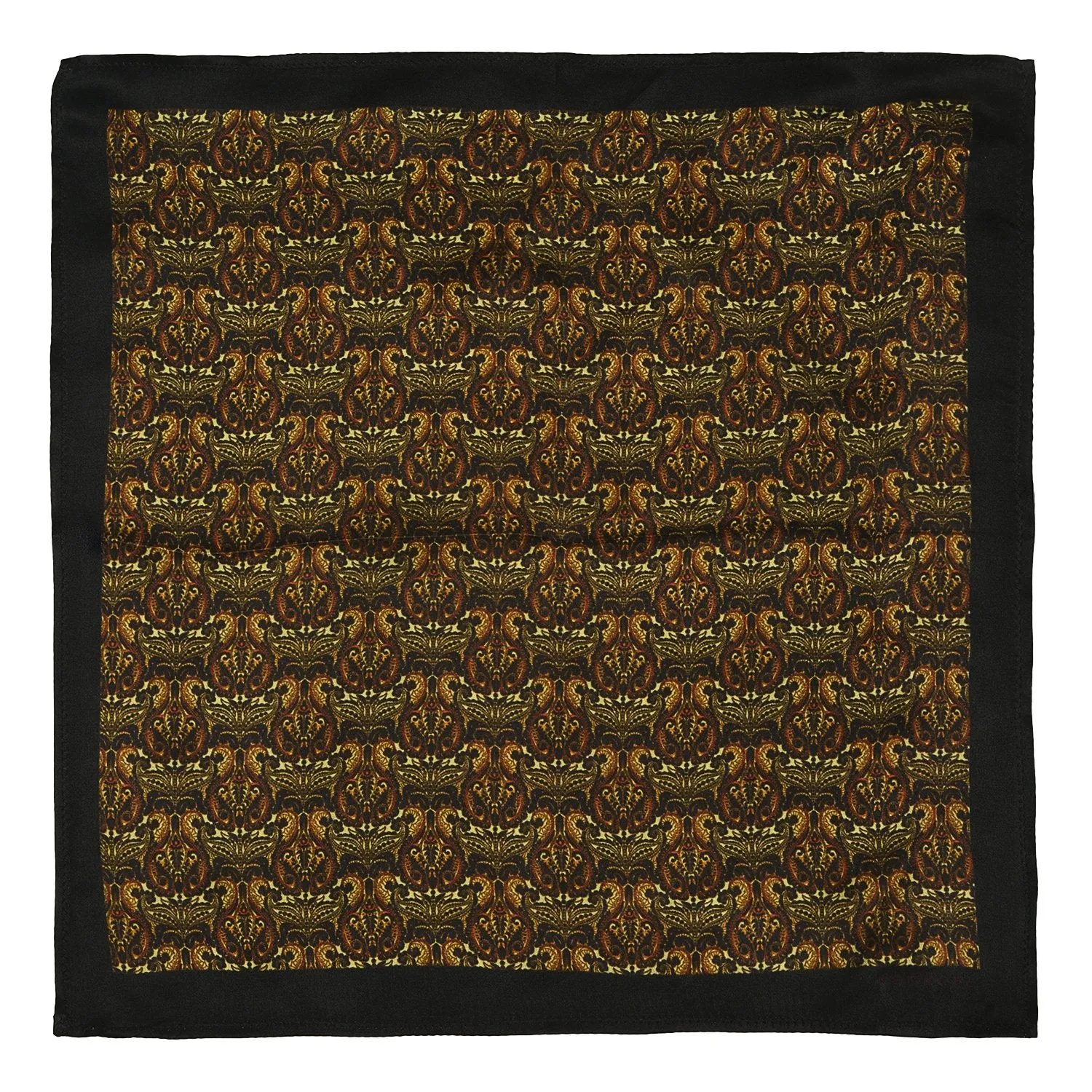 Chokore Black & Orange Silk Pocket Square -Indian At Heart line