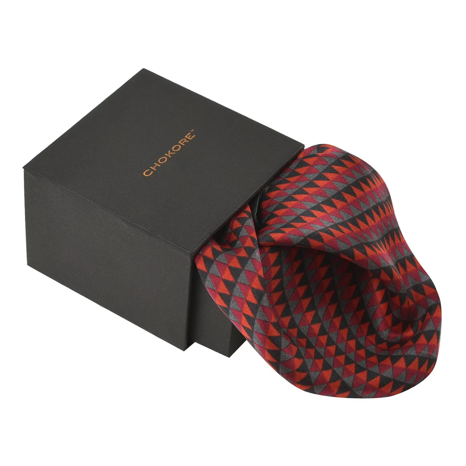 Chokore Black & Red Silk Pocket Square from the Plaids line