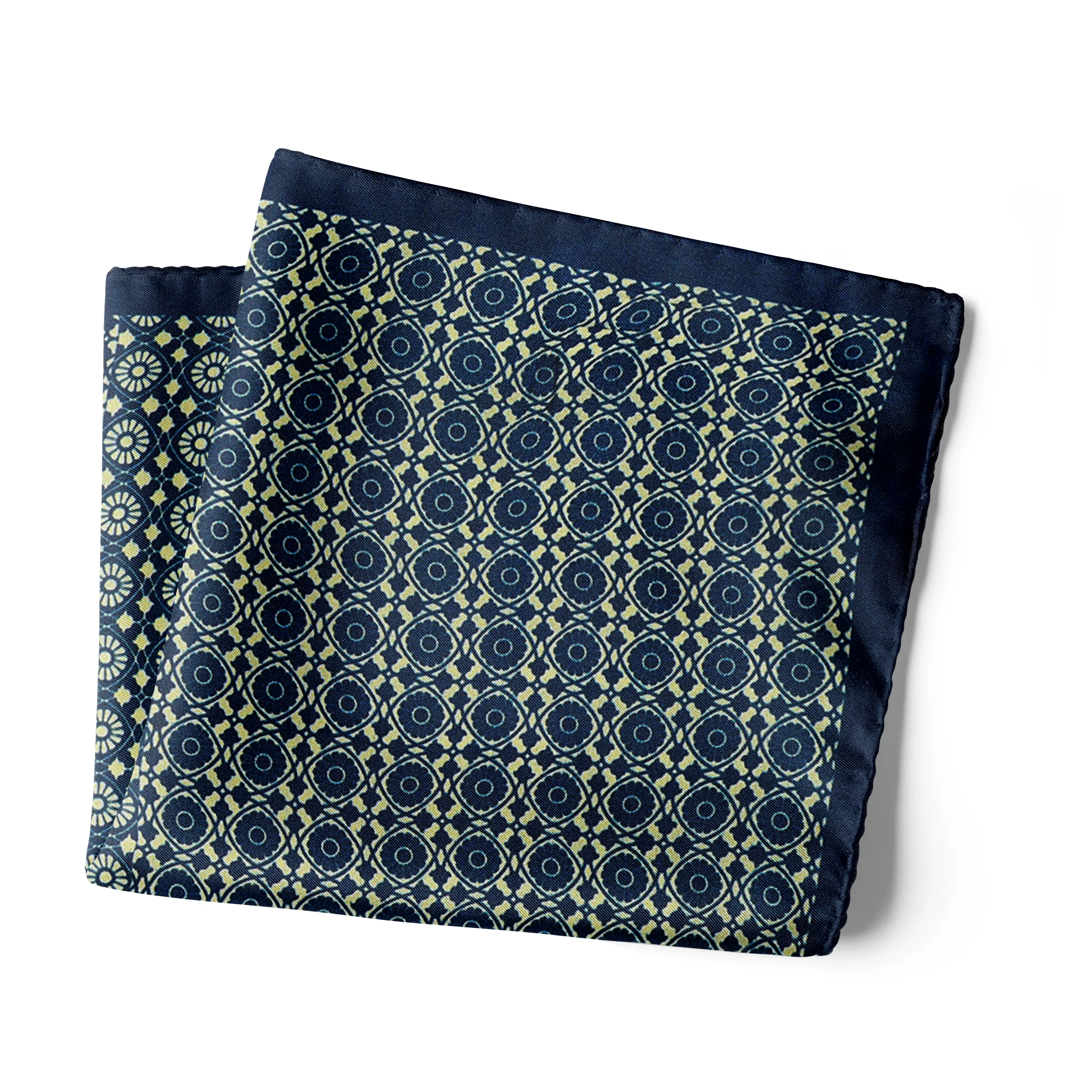 Chokore Blue and White Silk Pocket Square -Indian At Heart line