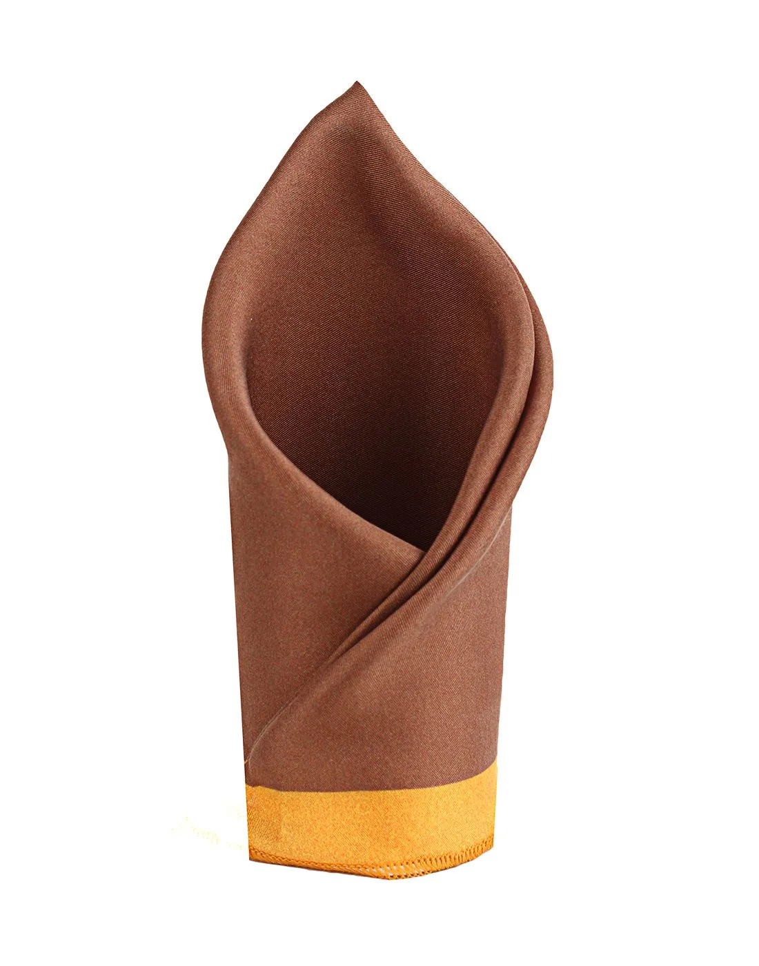 Chokore Chocolate & Orange Silk Pocket Square - Squared line