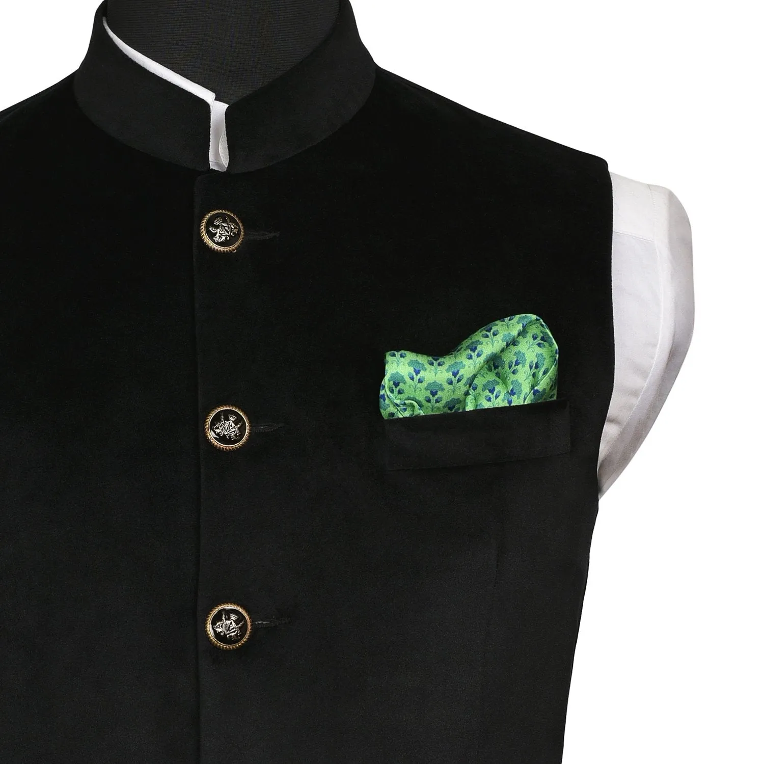 Chokore Light Green Silk Pocket Square - Indian At Heart line