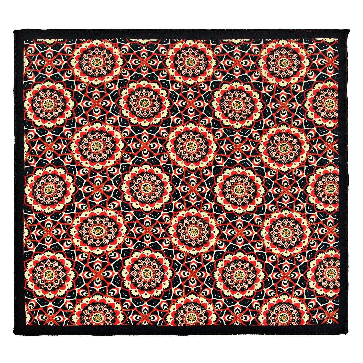 Chokore Men's Silk Pocket Square (Black, Red and Off White)