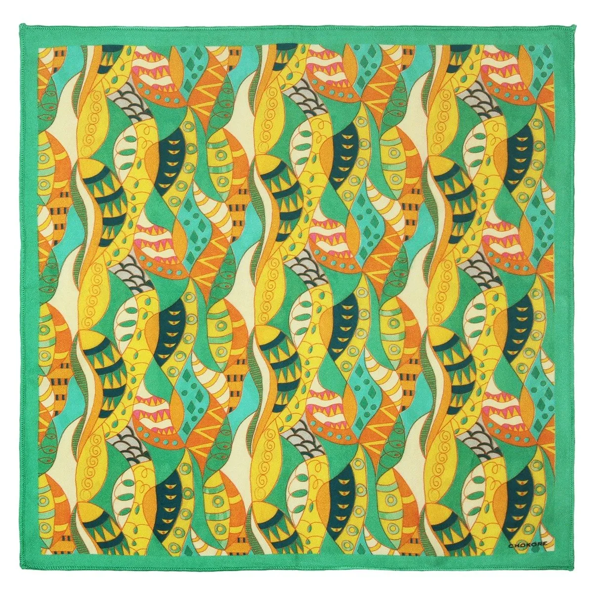 Chokore Multicolour Silk Pocket Square for Men