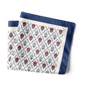 Chokore Off white Satin Silk pocket square from the Indian at Heart Collection