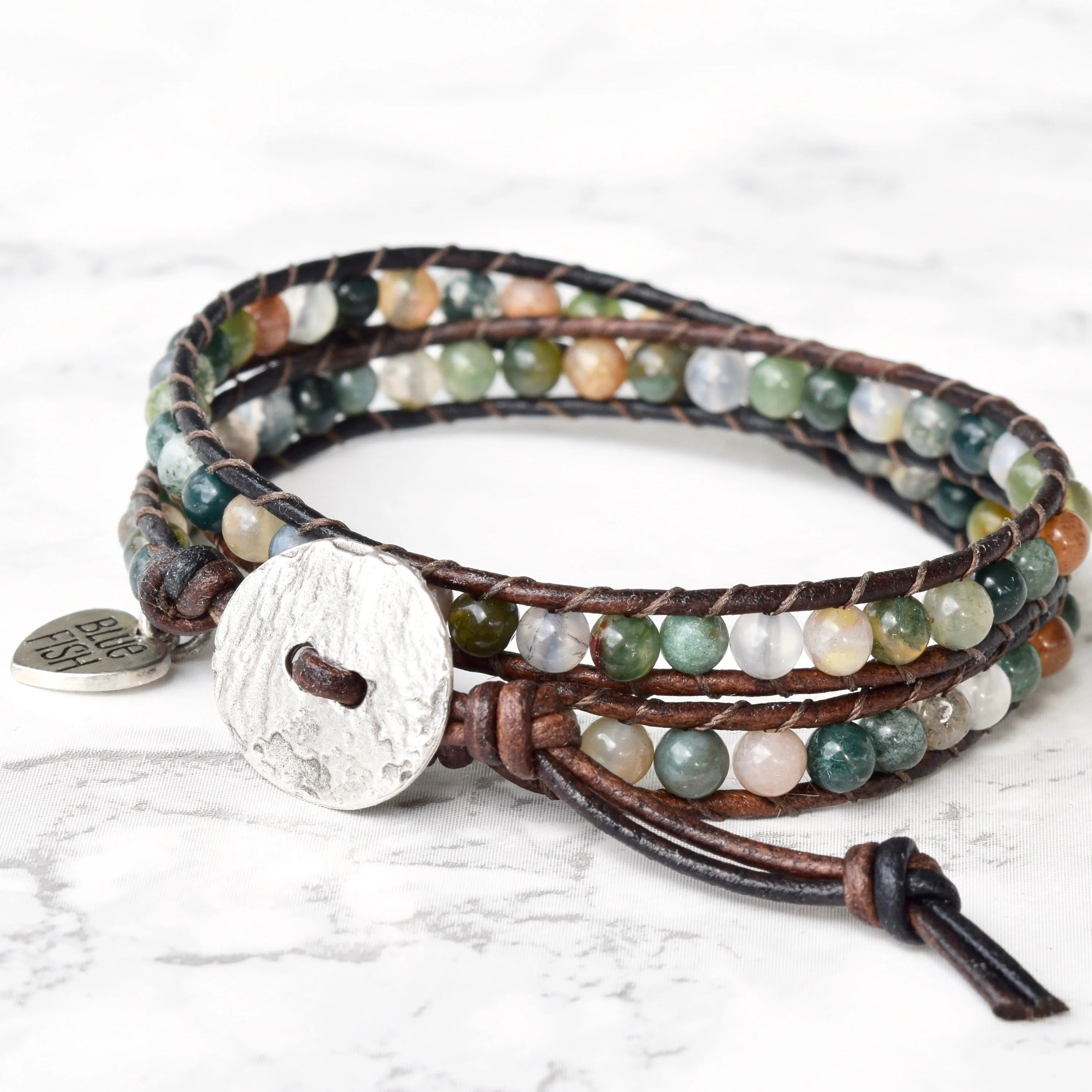 Colorful Fancy Jasper Double Wrap Bracelet