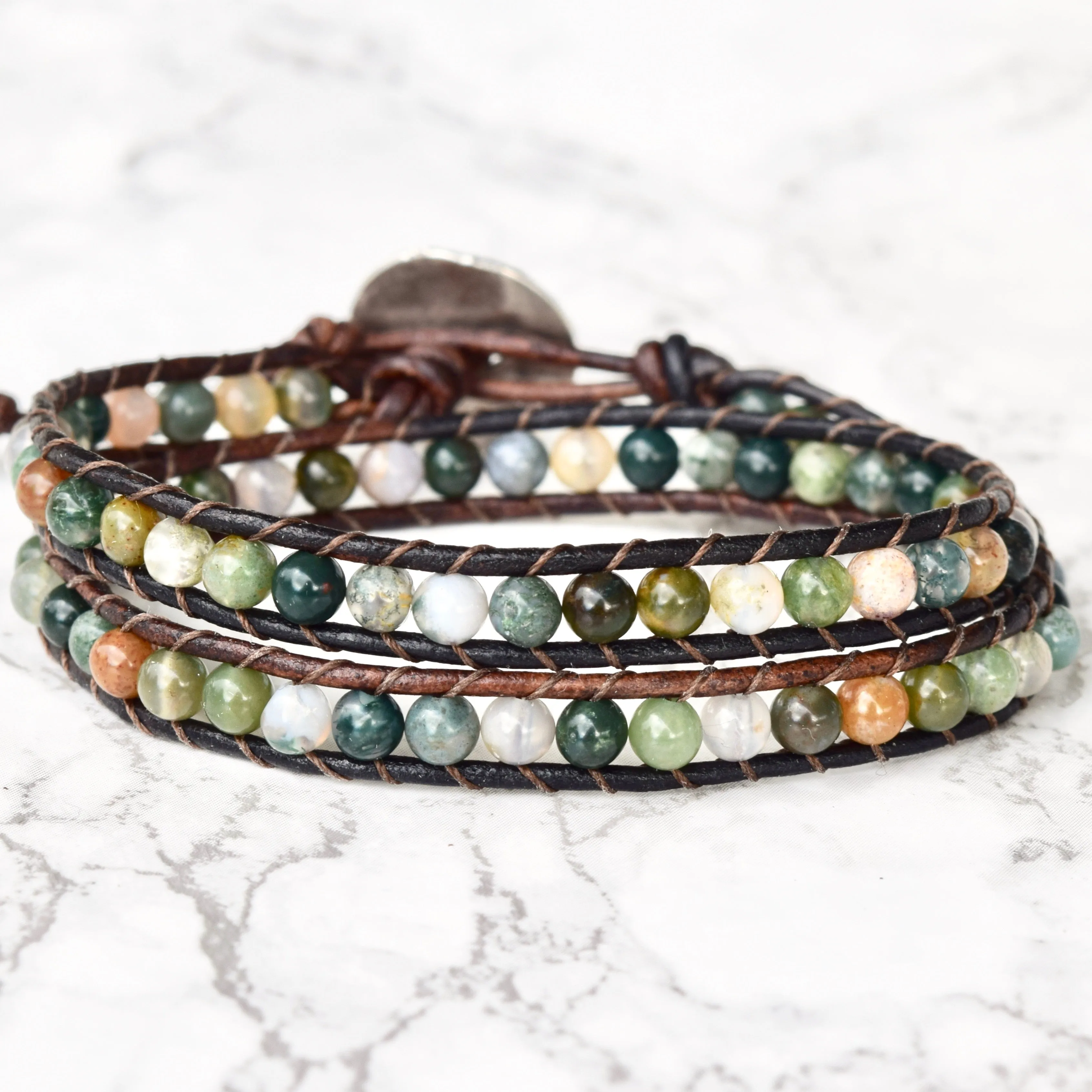 Colorful Fancy Jasper Double Wrap Bracelet