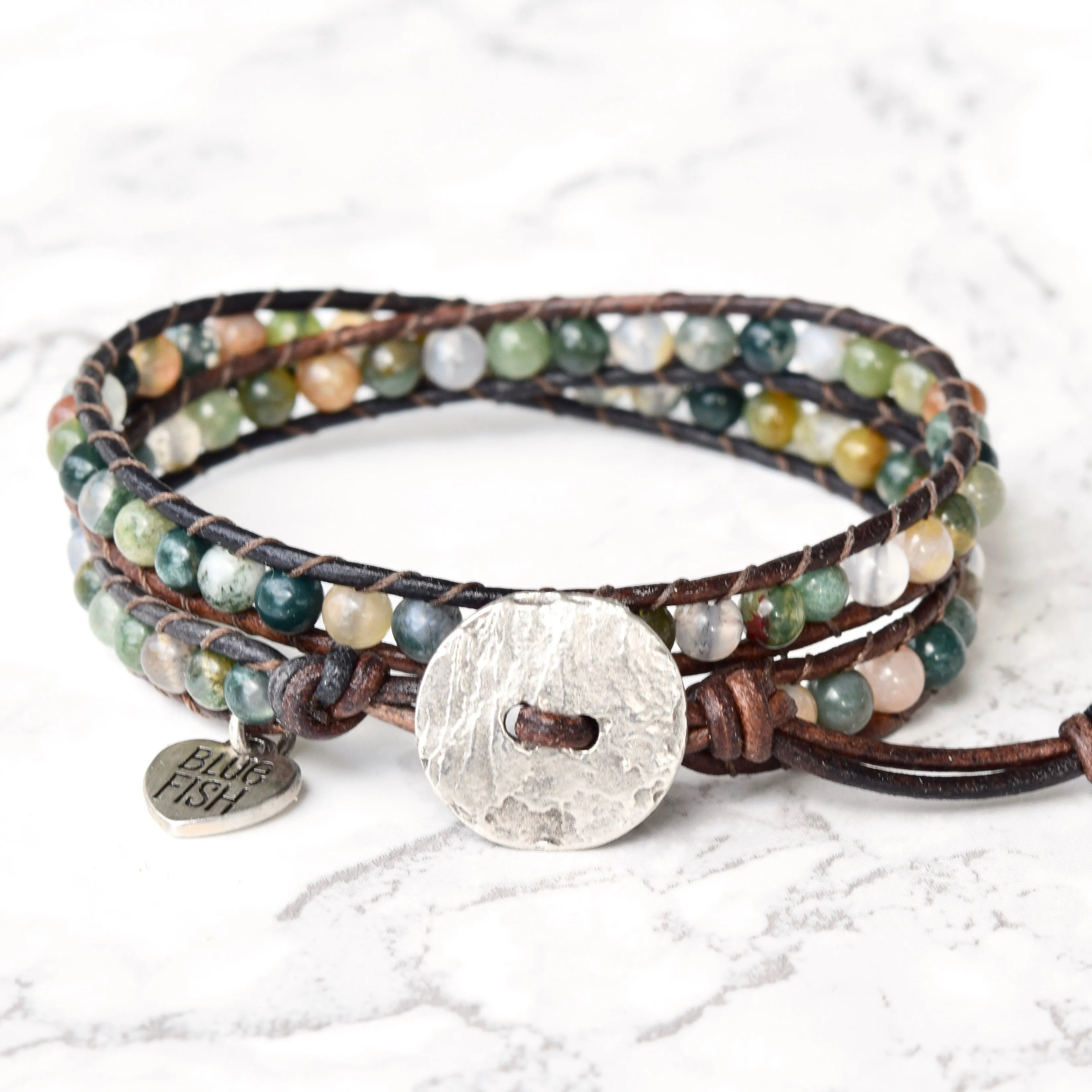 Colorful Fancy Jasper Double Wrap Bracelet