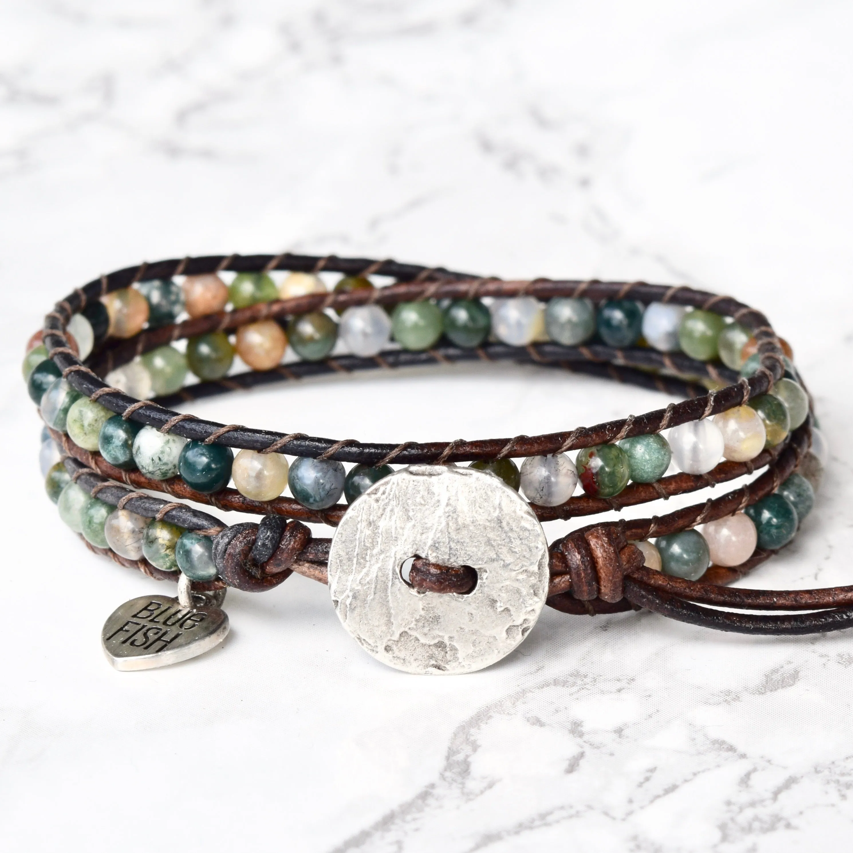 Colorful Fancy Jasper Double Wrap Bracelet