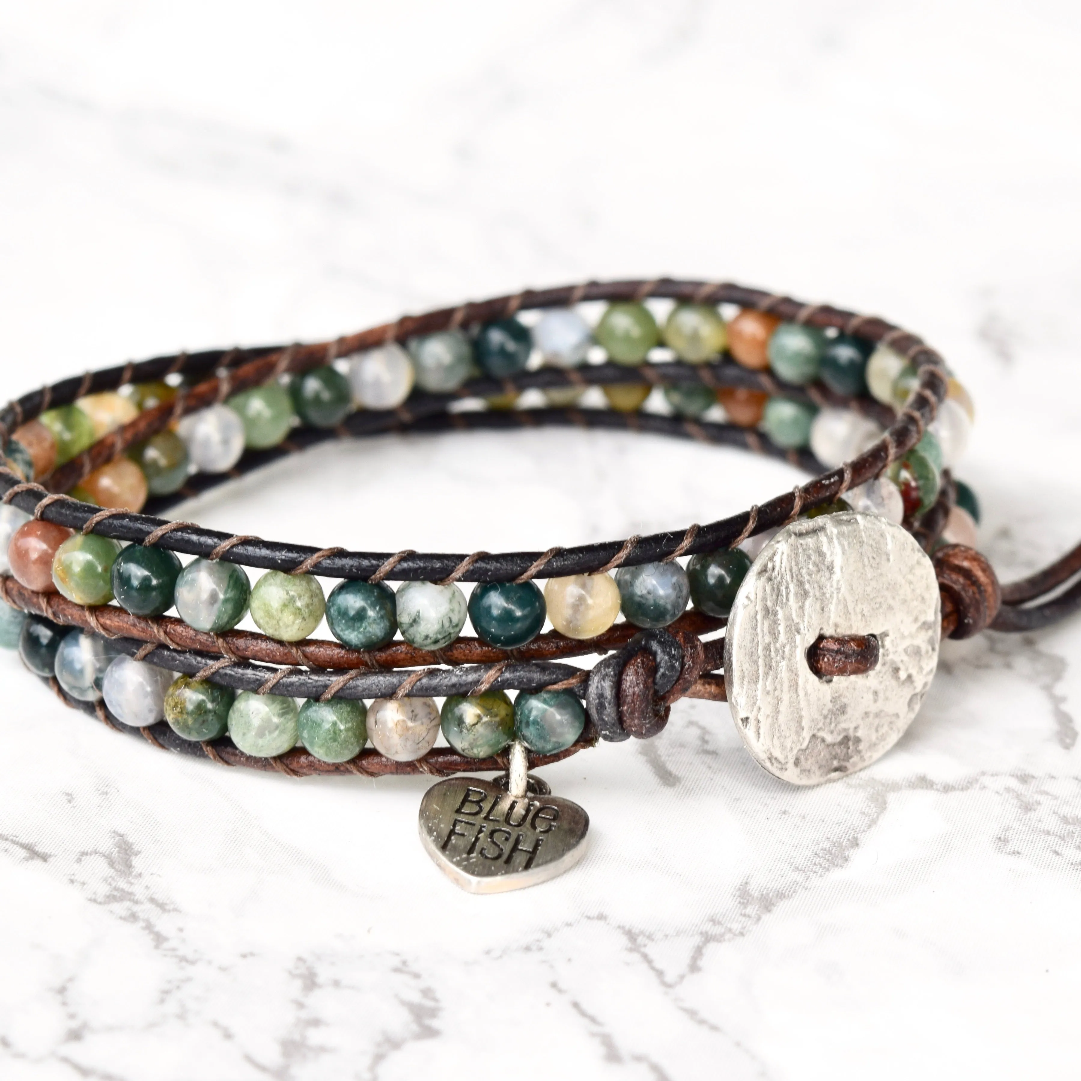 Colorful Fancy Jasper Double Wrap Bracelet