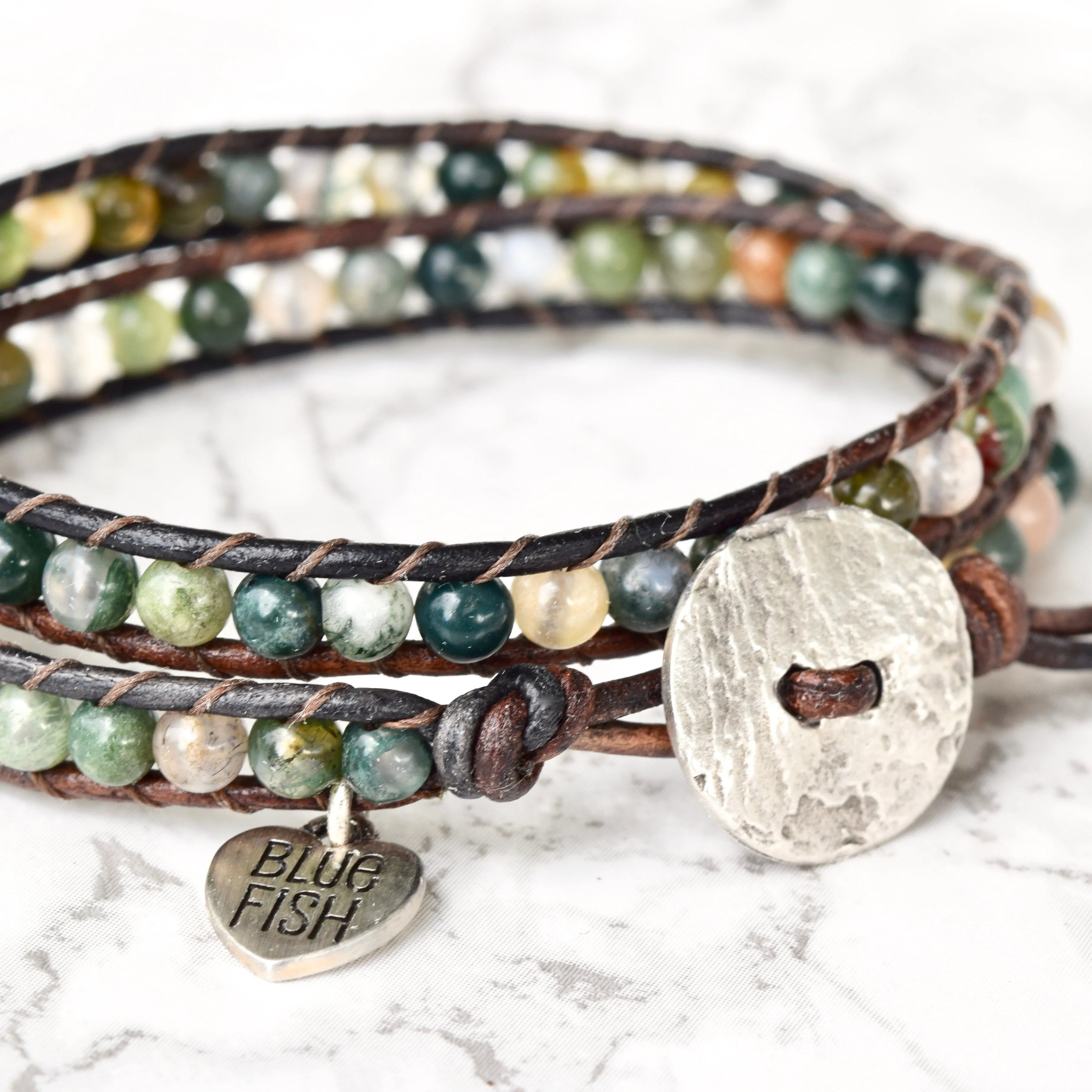 Colorful Fancy Jasper Double Wrap Bracelet