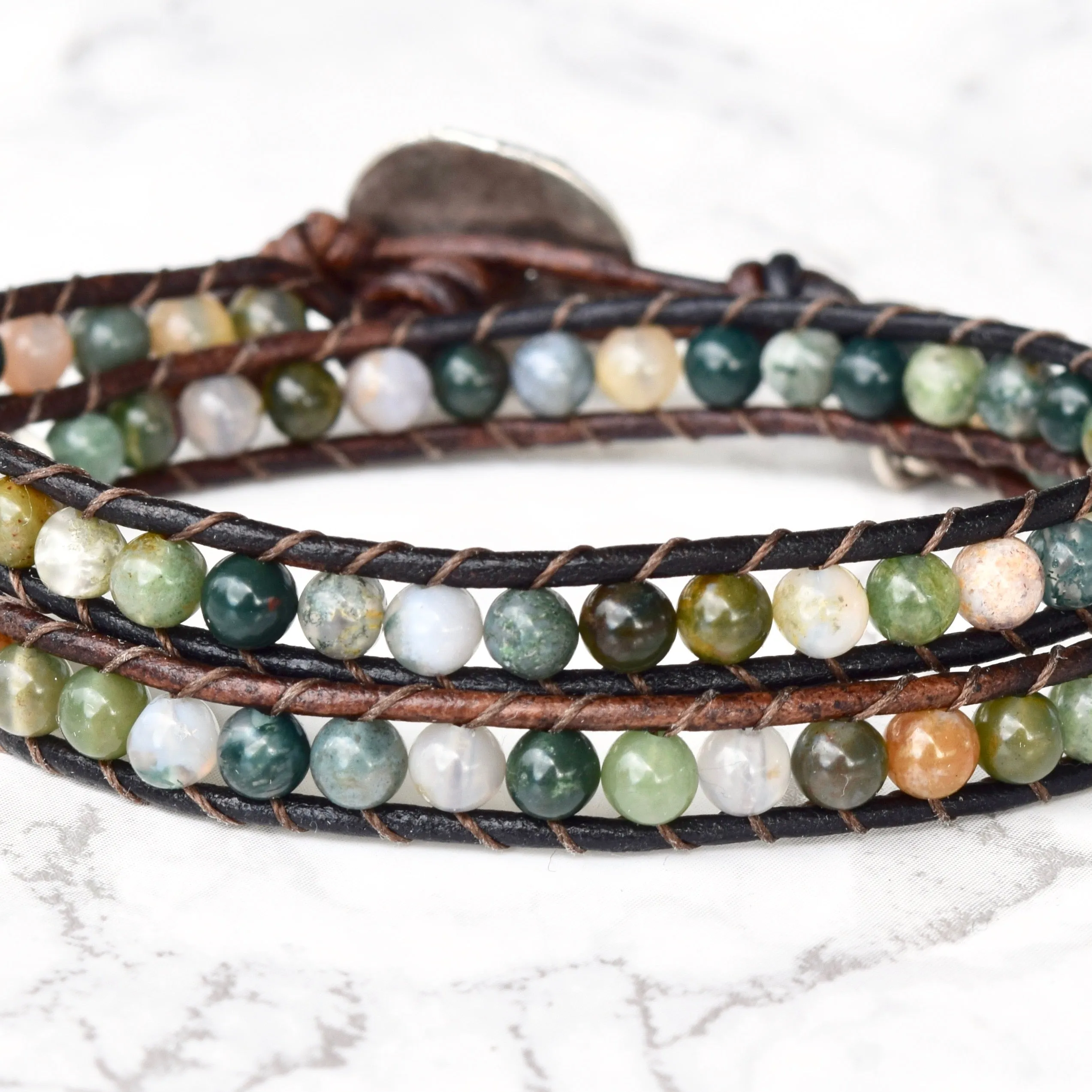 Colorful Fancy Jasper Double Wrap Bracelet