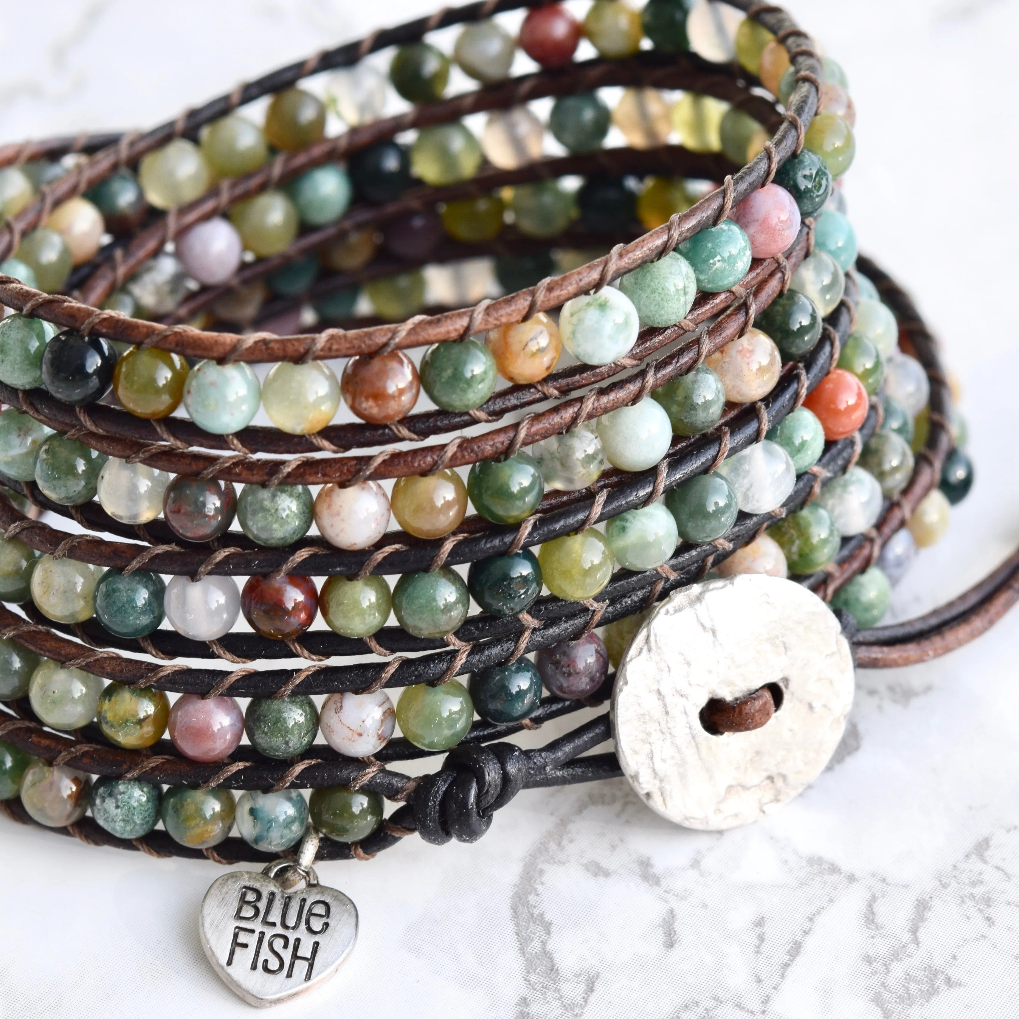 Colorful Fancy Jasper Wrap Bracelet