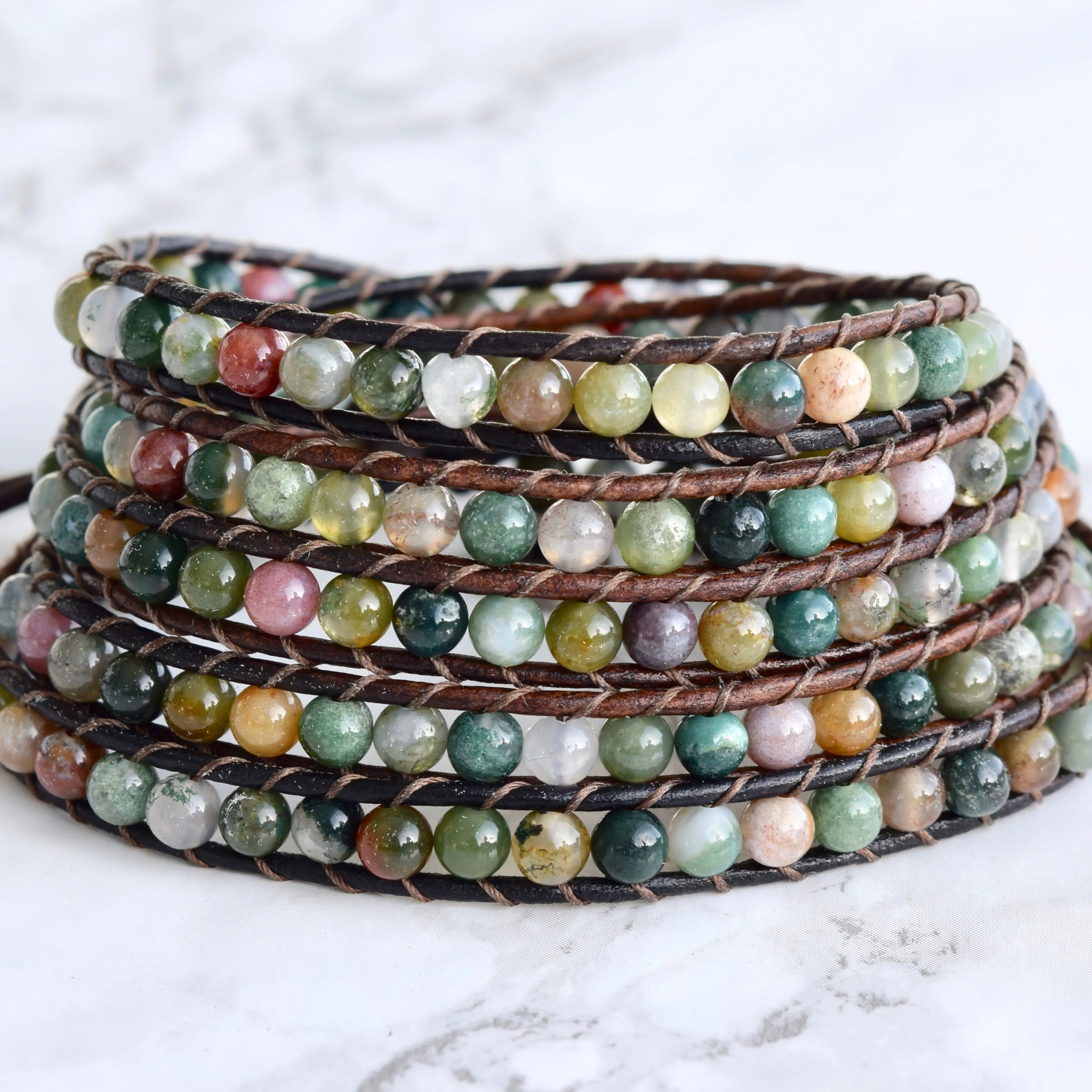 Colorful Fancy Jasper Wrap Bracelet